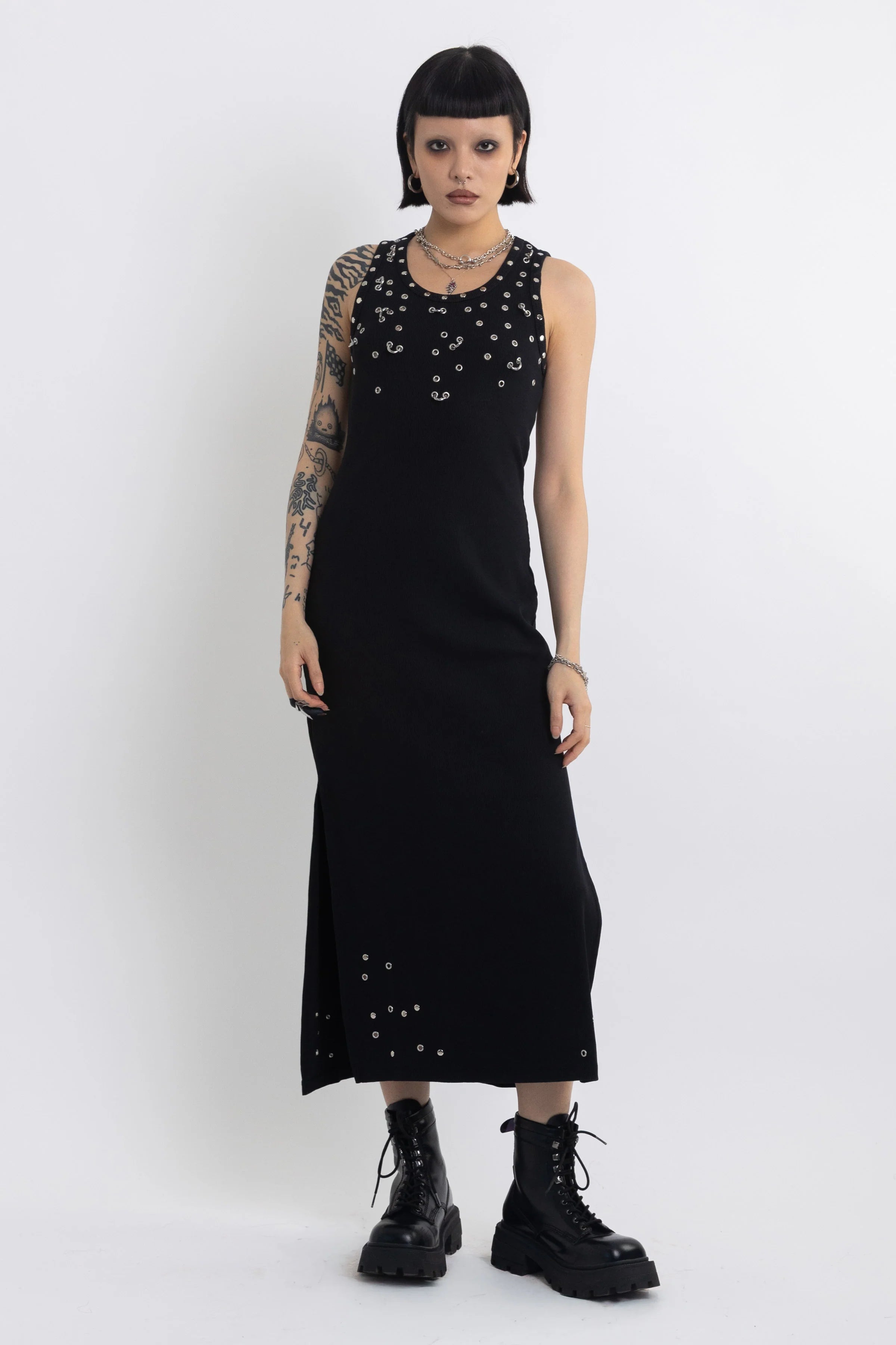 THE GALAXY BLACK STUDDED MIDI DRESS  - VIA THE RAGGED PRIEST | Only €88 | NOW AVAILABLE TO SHOP at IAMINHATELOVE 