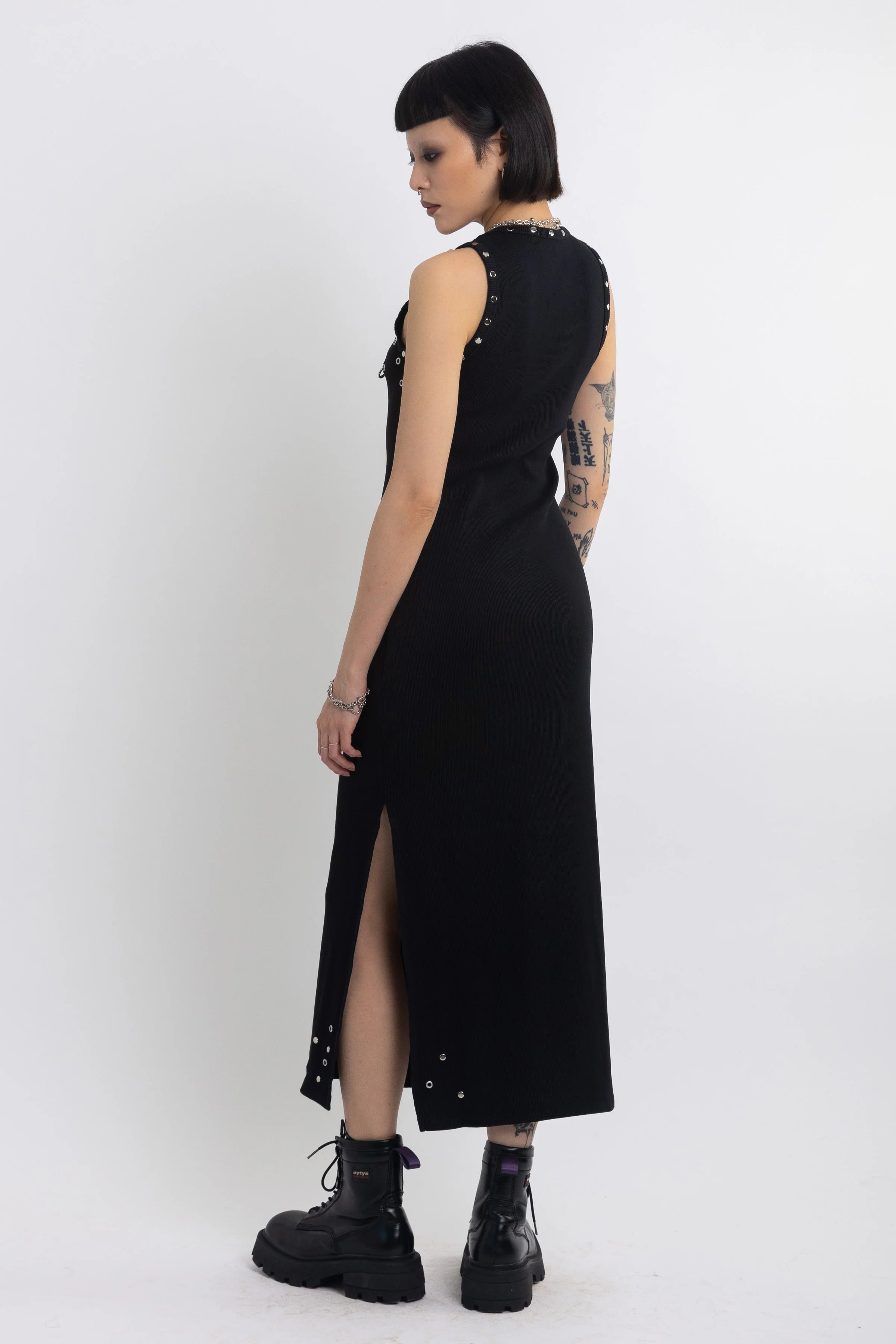 THE GALAXY BLACK STUDDED MIDI DRESS  - VIA THE RAGGED PRIEST | Only €88 | NOW AVAILABLE TO SHOP at IAMINHATELOVE 