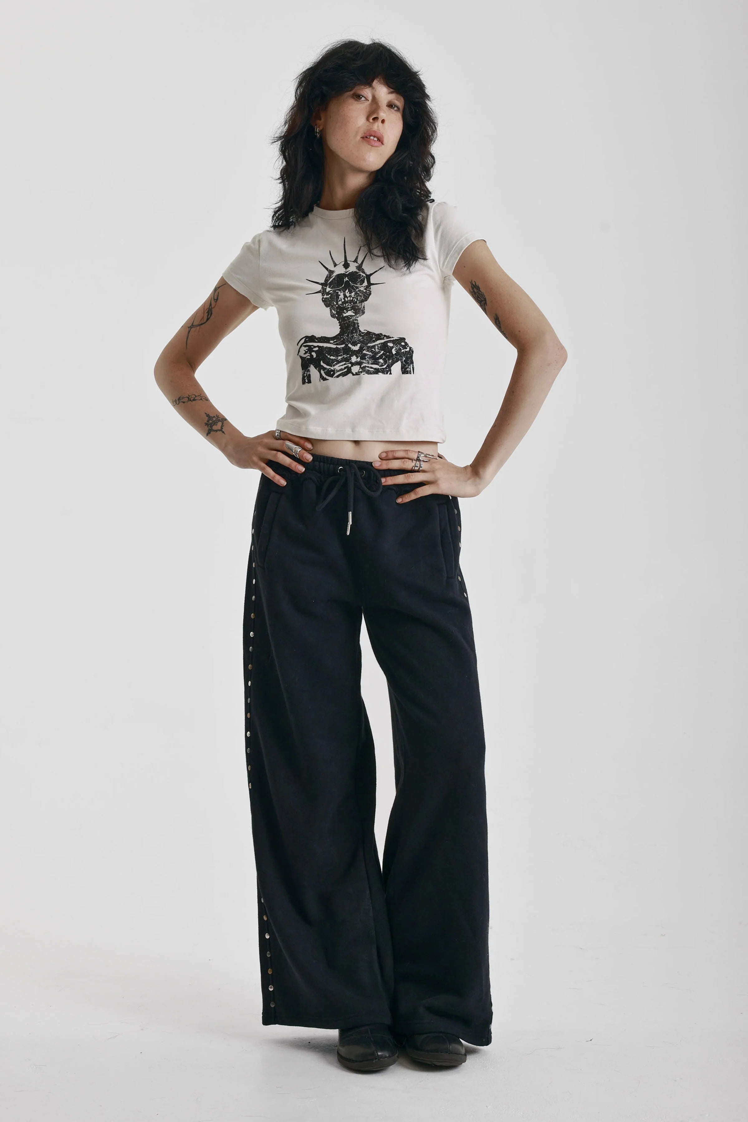 THE HABITS WIDE LEG STUDDED SWEATPANTS  - VIA THE RAGGED PRIEST | Only €121 | NOW AVAILABLE TO SHOP at IAMINHATELOVE 