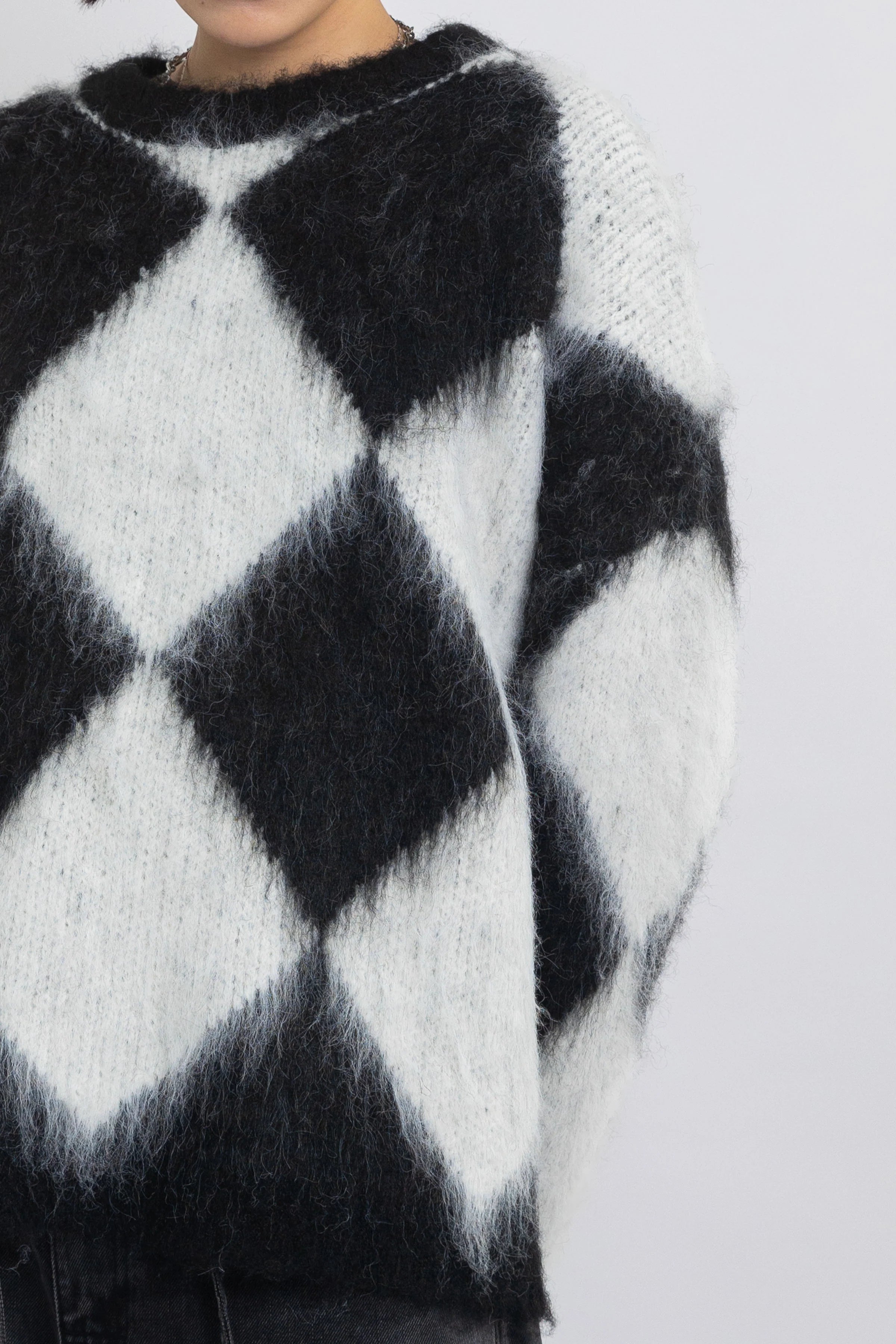 THE JASPER MONOCHROME ARGYLE KNIT JUMPER  - VIA THE RAGGED PRIEST | Only €96 | NOW AVAILABLE TO SHOP at IAMINHATELOVE 