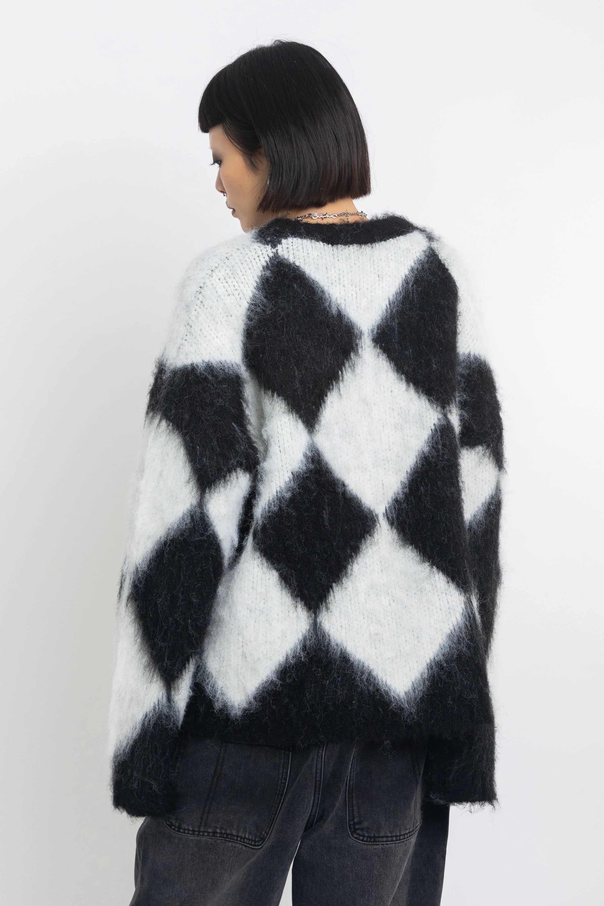THE JASPER MONOCHROME ARGYLE KNIT JUMPER  - VIA THE RAGGED PRIEST | Only €96 | NOW AVAILABLE TO SHOP at IAMINHATELOVE 