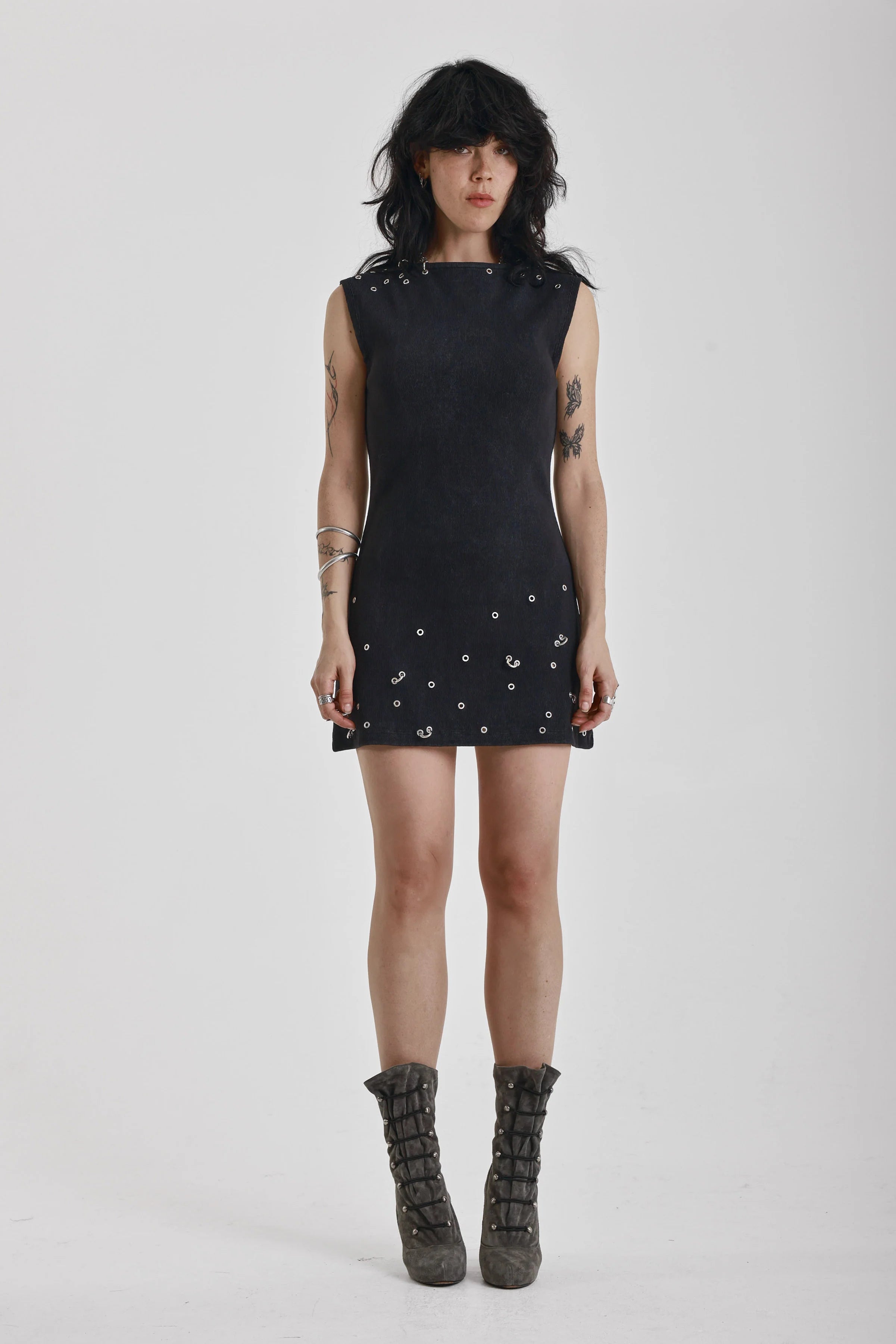 THE JEWEL BLACK PIERCED MINI DRESS  - VIA THE RAGGED PRIEST | Only €75 | NOW AVAILABLE TO SHOP at IAMINHATELOVE 