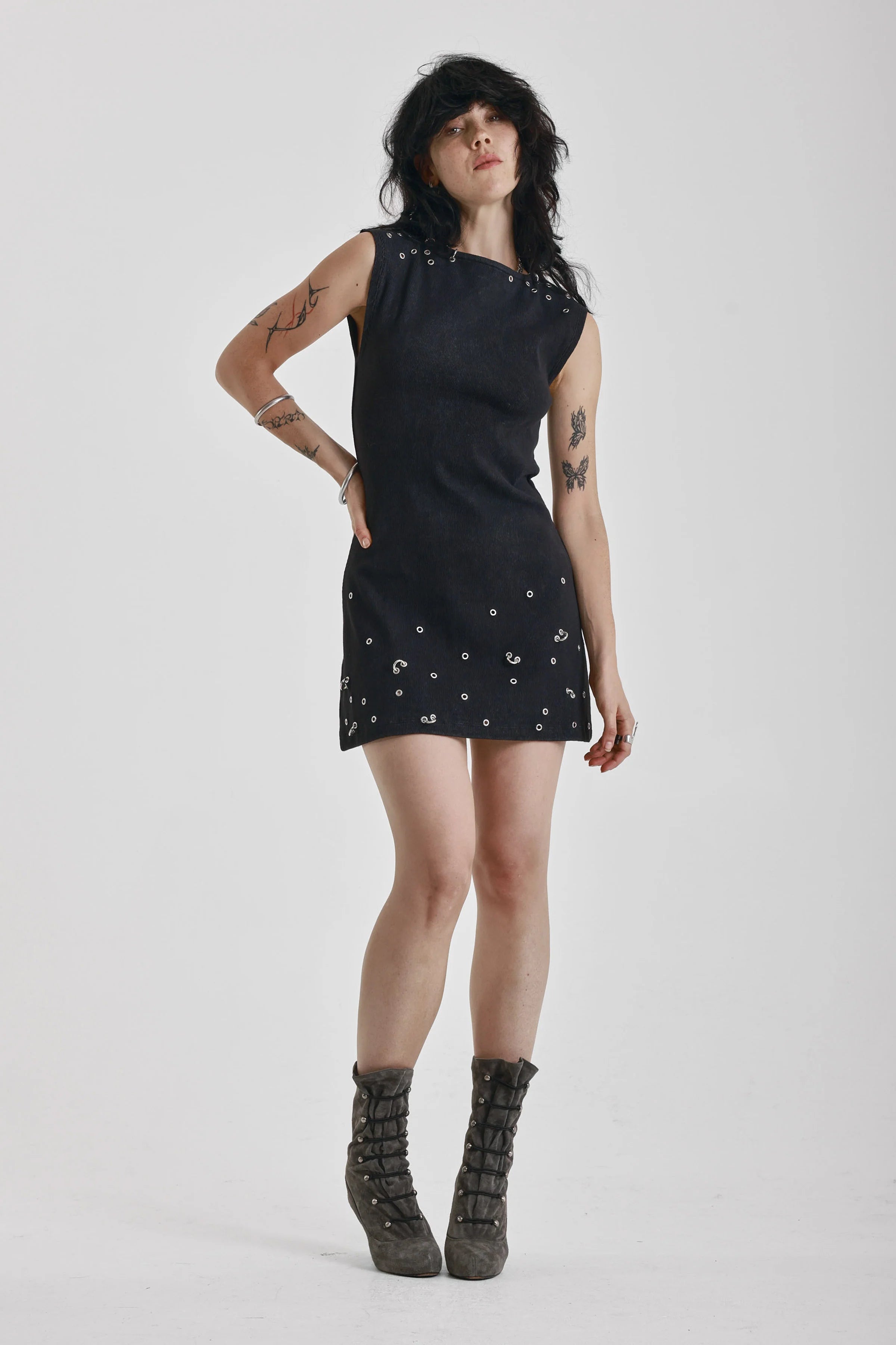THE JEWEL BLACK PIERCED MINI DRESS  - VIA THE RAGGED PRIEST | Only €75 | NOW AVAILABLE TO SHOP at IAMINHATELOVE 