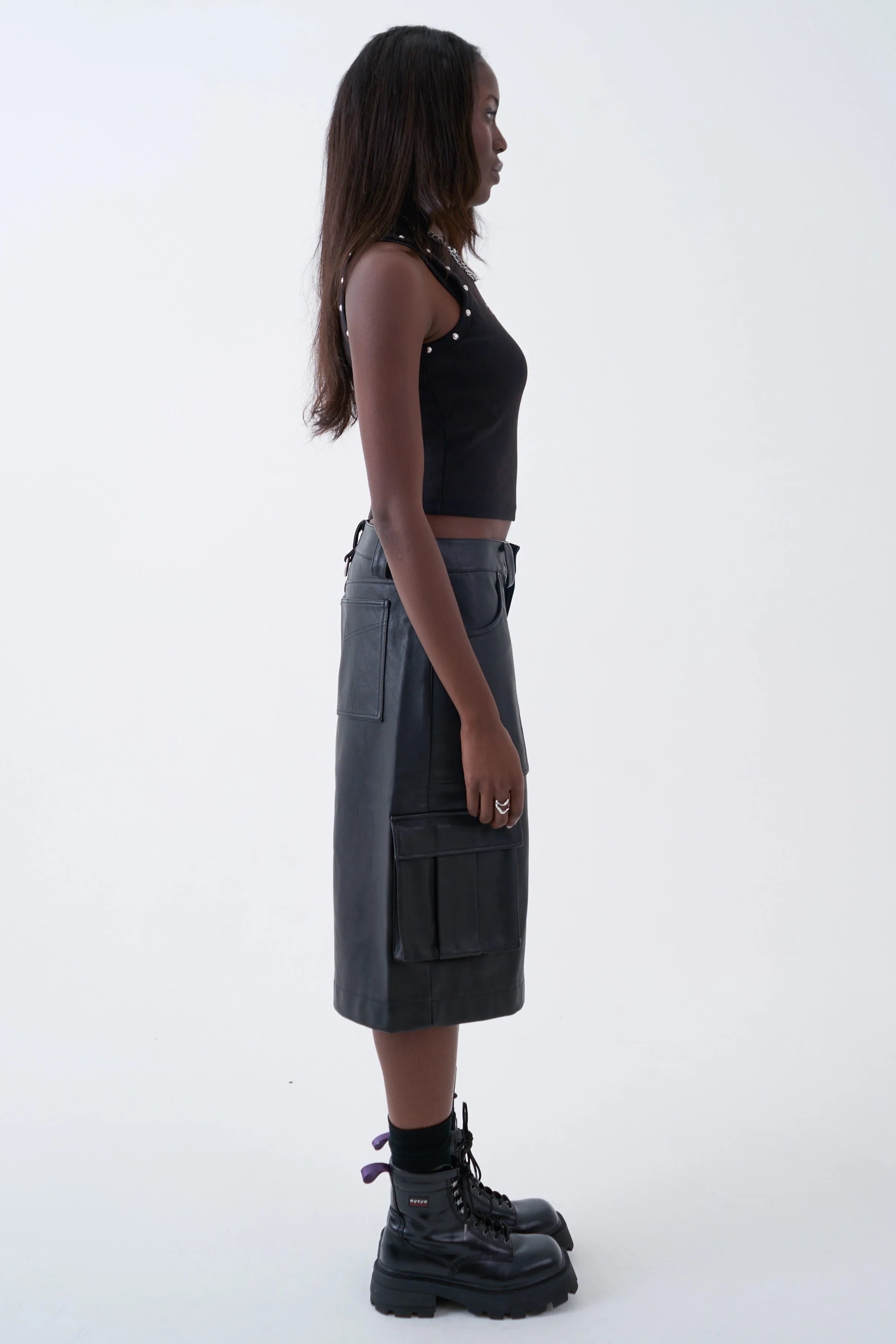 THE JOLT FAUX LEATHER BERMUDA SHORTS  - VIA THE RAGGED PRIEST | Only €105 | NOW AVAILABLE TO SHOP at IAMINHATELOVE 