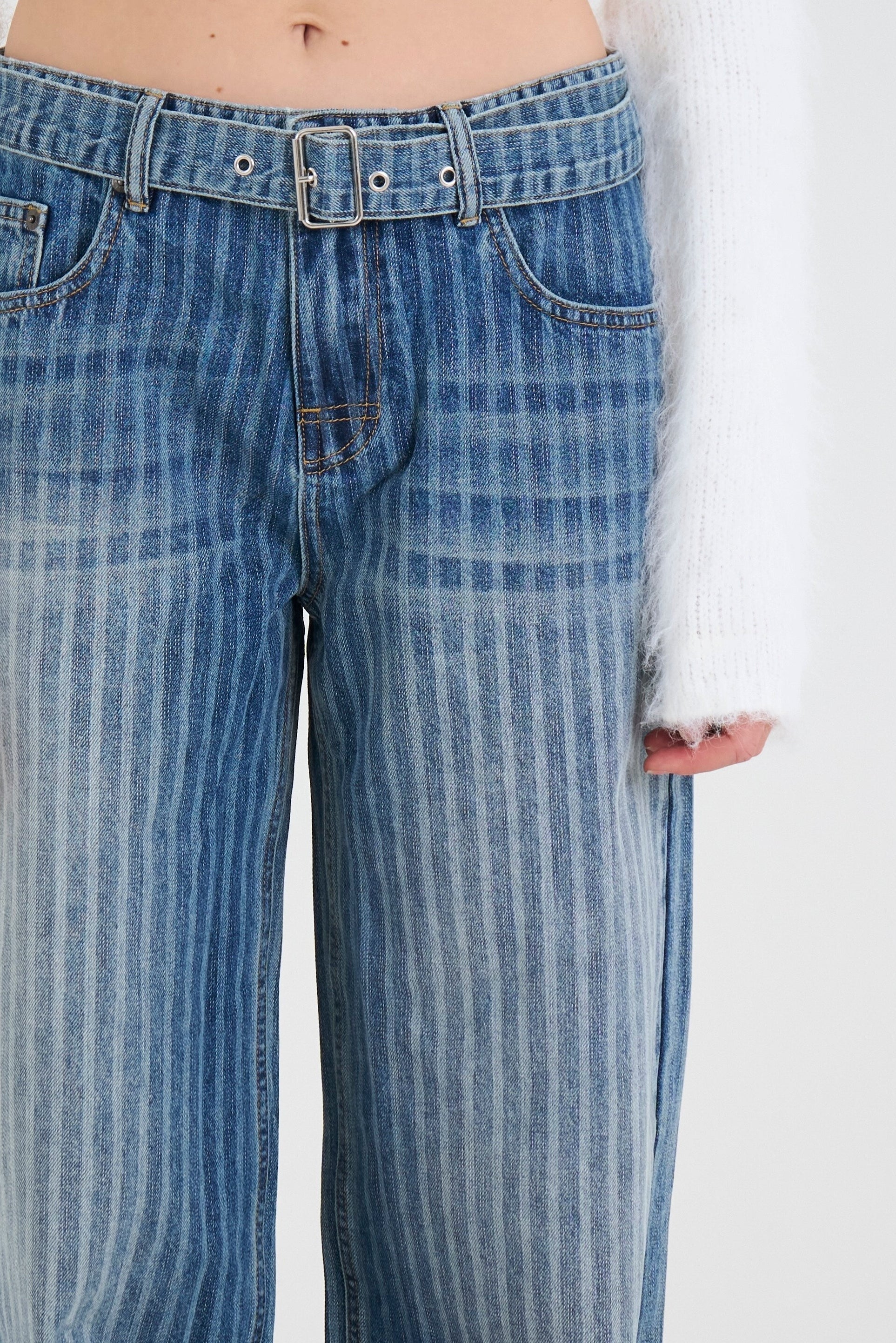 THE MOBSTER DIRTY WASH PINSTRIPE RELEASE DENIM  - VIA THE RAGGED PRIEST | Only €105 | NOW AVAILABLE TO SHOP at IAMINHATELOVE 