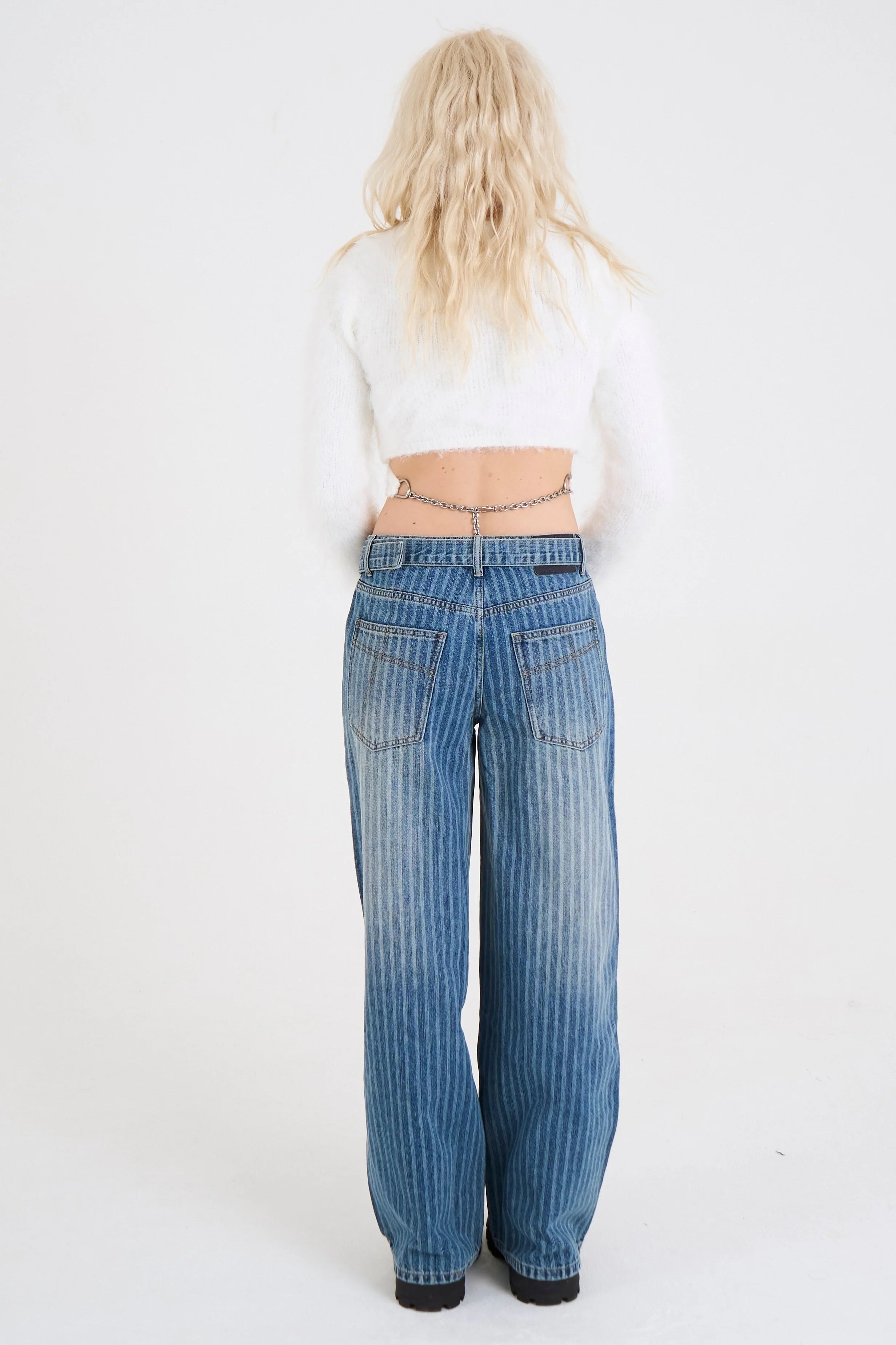 THE MOBSTER DIRTY WASH PINSTRIPE RELEASE DENIM  - VIA THE RAGGED PRIEST | Only €105 | NOW AVAILABLE TO SHOP at IAMINHATELOVE 