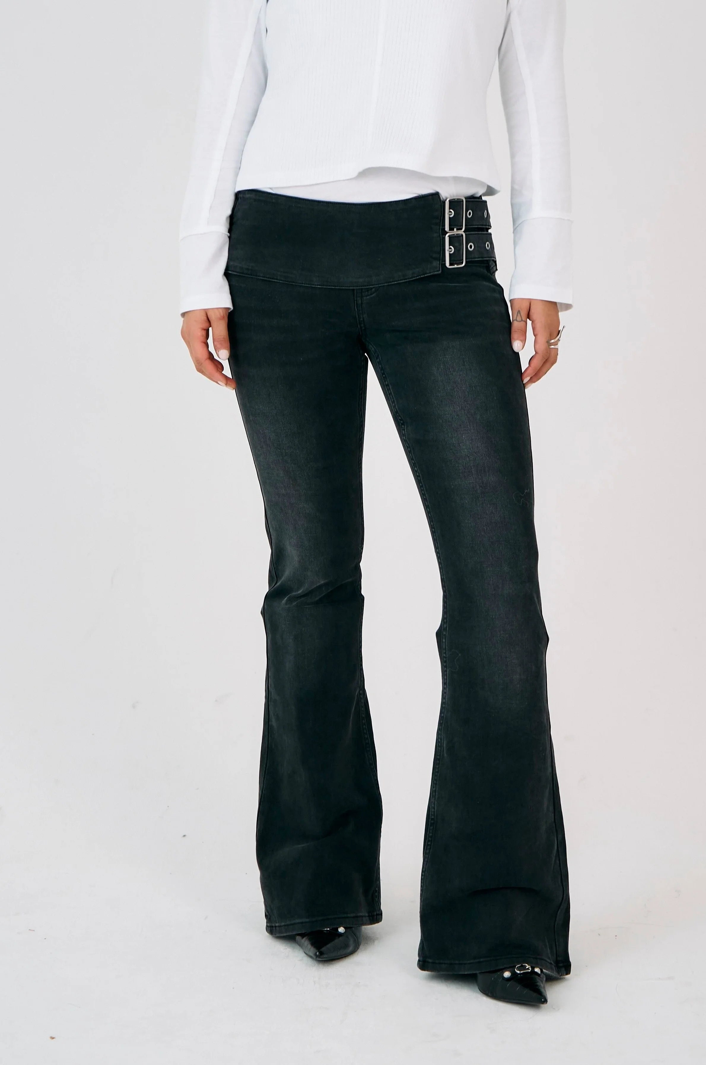 THE MOSS WASHED BLACK BOOTCUT FLARE DENIM  - VIA THE RAGGED PRIEST | Only €105 | NOW AVAILABLE TO SHOP at IAMINHATELOVE 