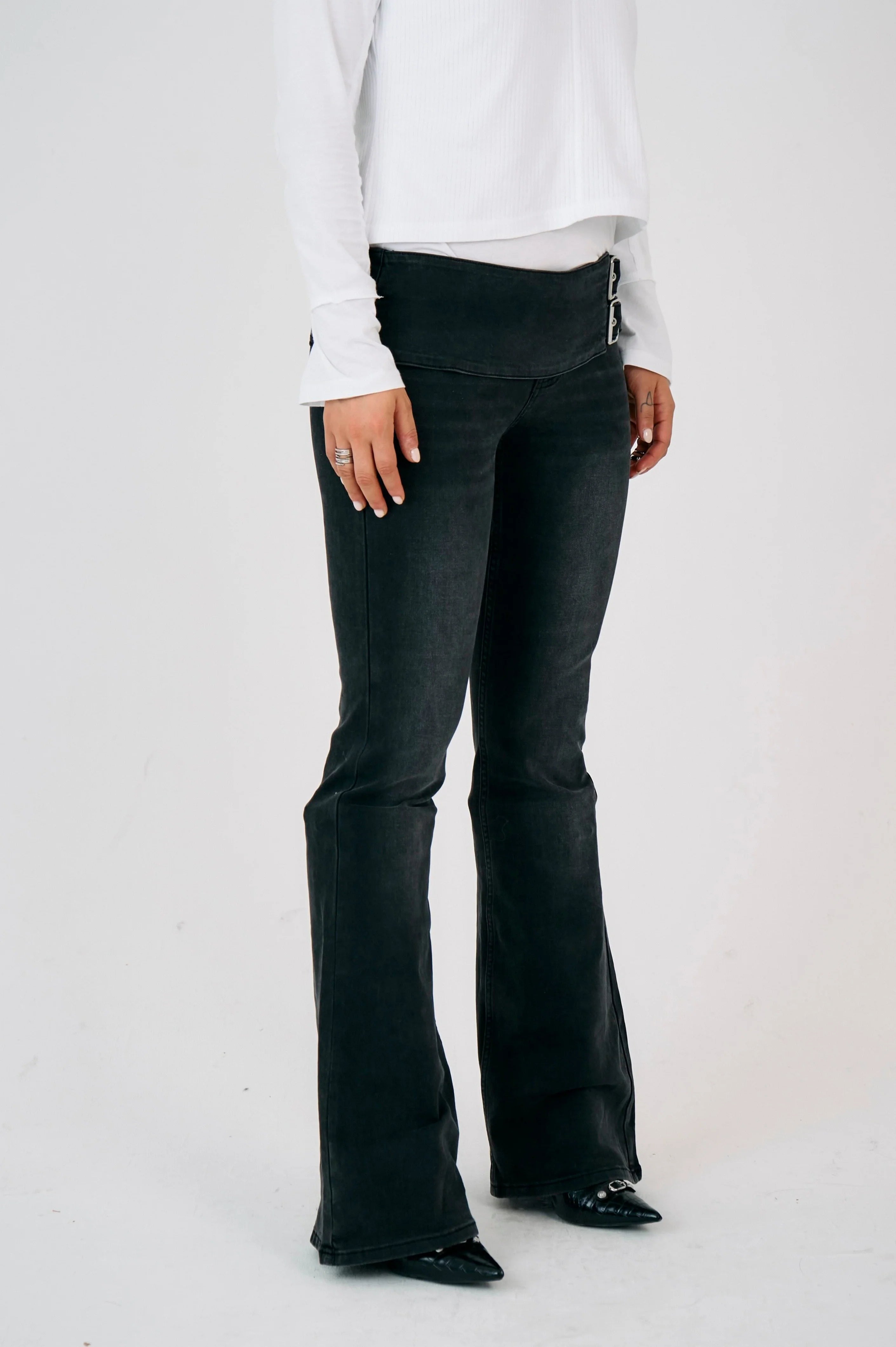 THE MOSS WASHED BLACK BOOTCUT FLARE DENIM  - VIA THE RAGGED PRIEST | Only €105 | NOW AVAILABLE TO SHOP at IAMINHATELOVE 