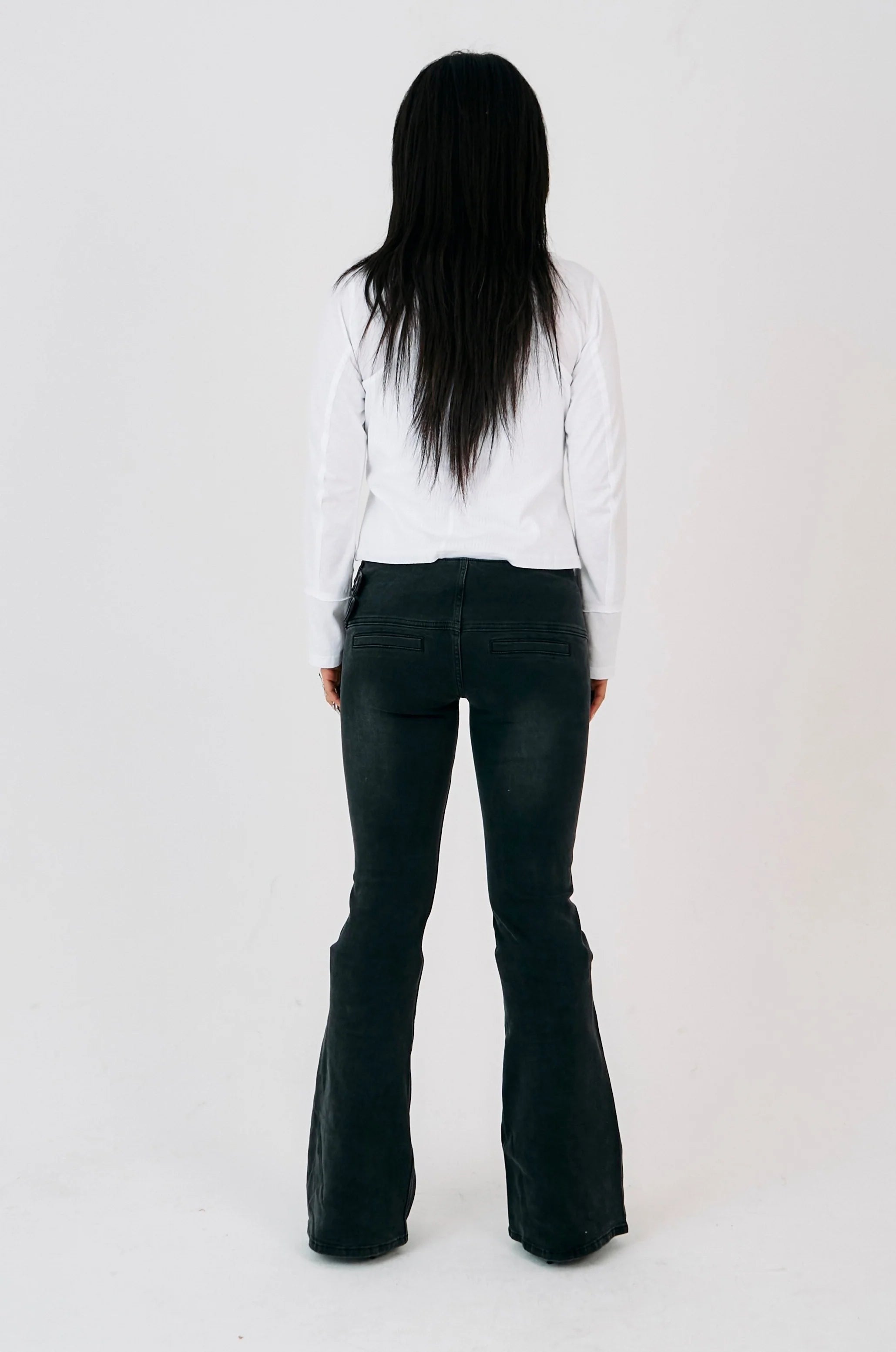 THE MOSS WASHED BLACK BOOTCUT FLARE DENIM  - VIA THE RAGGED PRIEST | Only €105 | NOW AVAILABLE TO SHOP at IAMINHATELOVE 