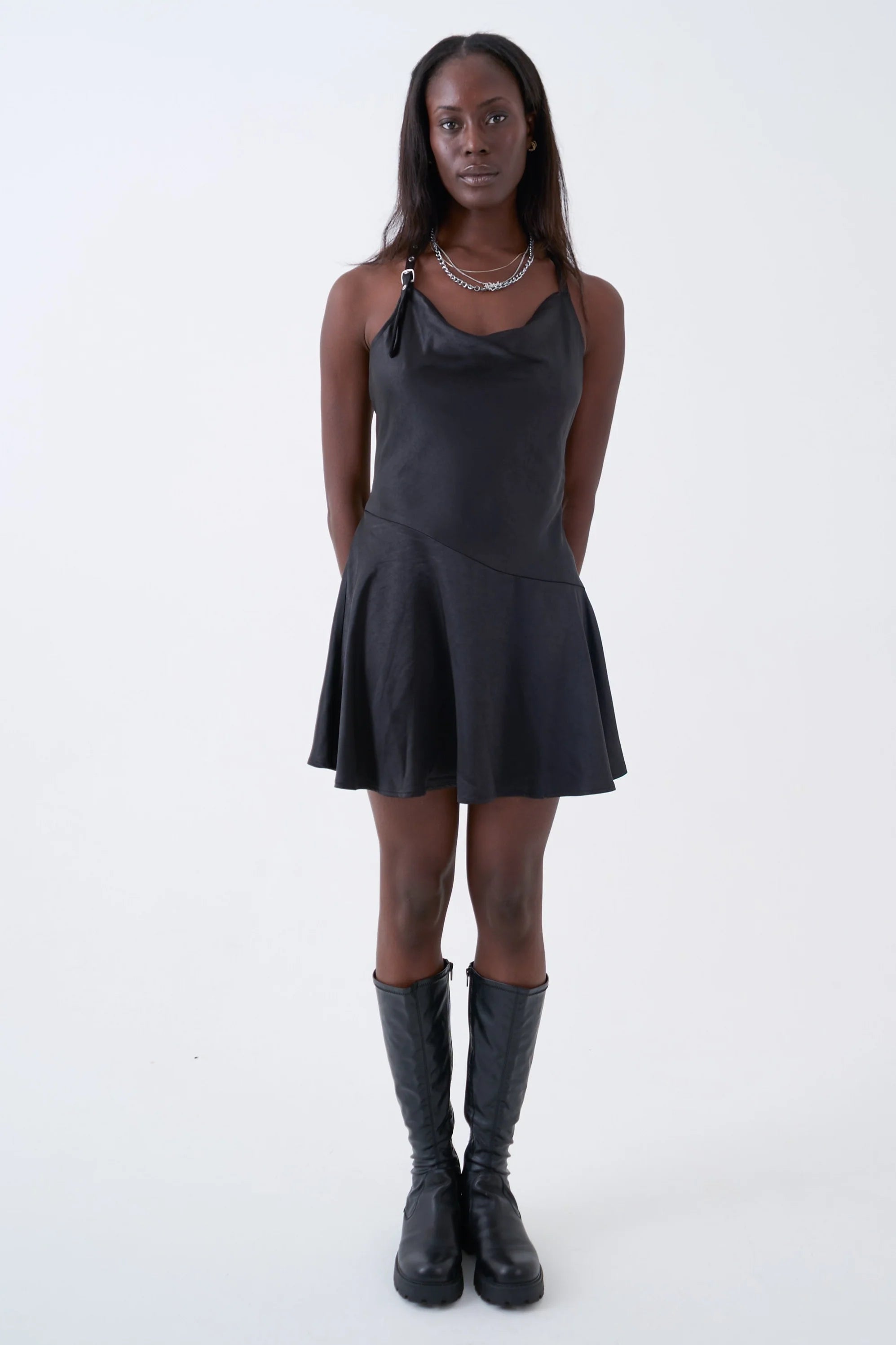 THE ONYX SATIN CHAIN MINI DRESS  - VIA THE RAGGED PRIEST | Only €72 | NOW AVAILABLE TO SHOP at IAMINHATELOVE 