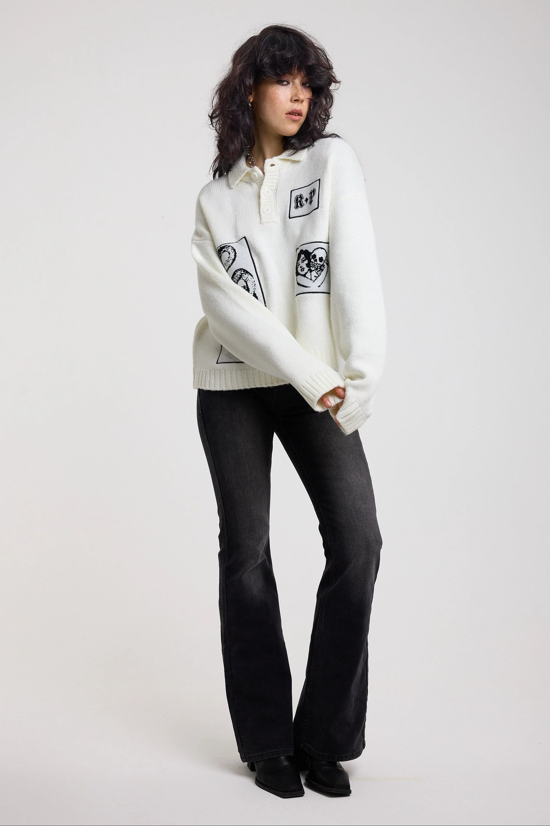 THE POST RUGBY APPLIQUÉ KNIT JUMPER  - VIA THE RAGGED PRIEST | Only €98 | NOW AVAILABLE TO SHOP at IAMINHATELOVE 