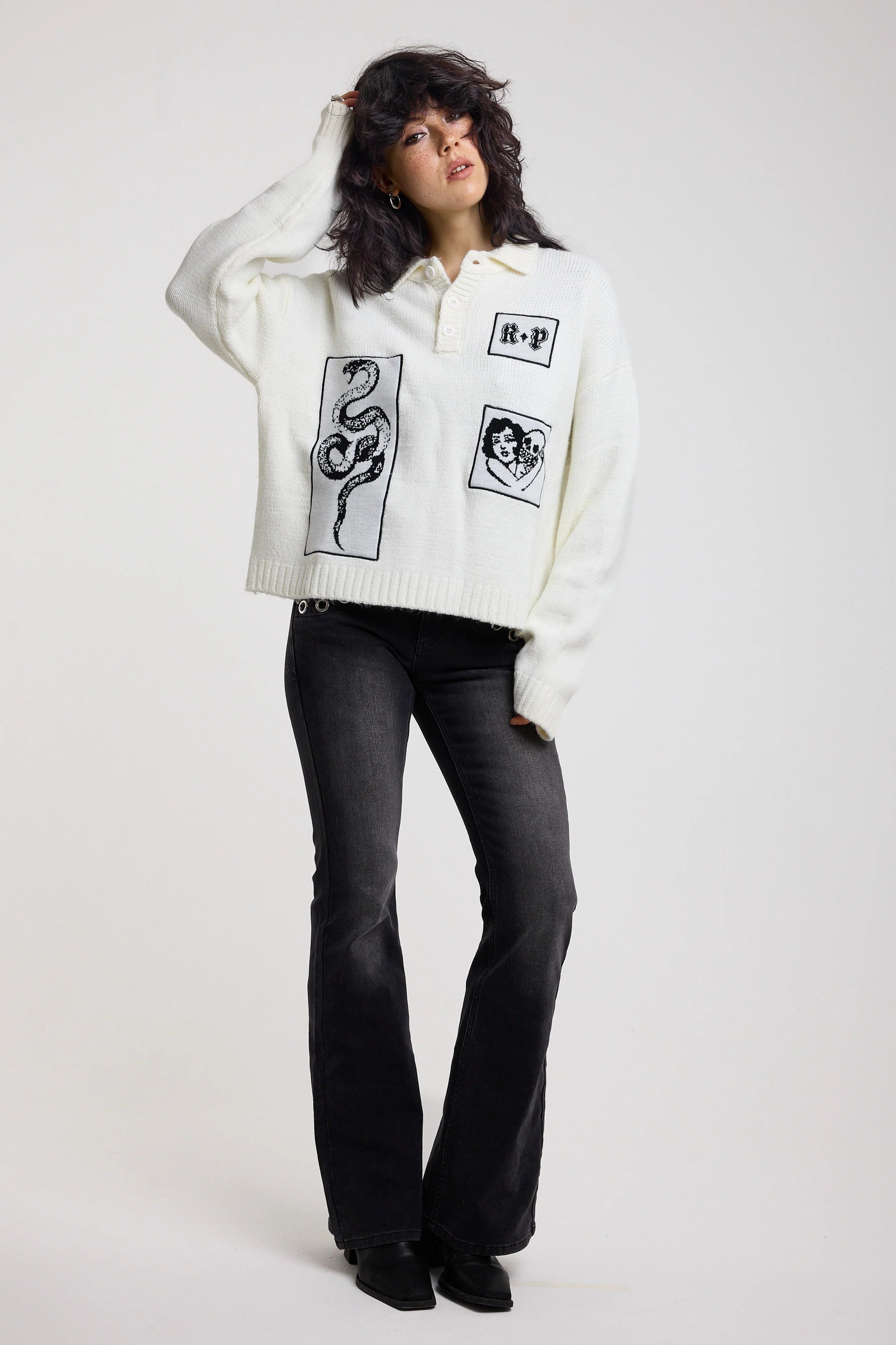 THE POST RUGBY APPLIQUÉ KNIT JUMPER  - VIA THE RAGGED PRIEST | Only €98 | NOW AVAILABLE TO SHOP at IAMINHATELOVE 
