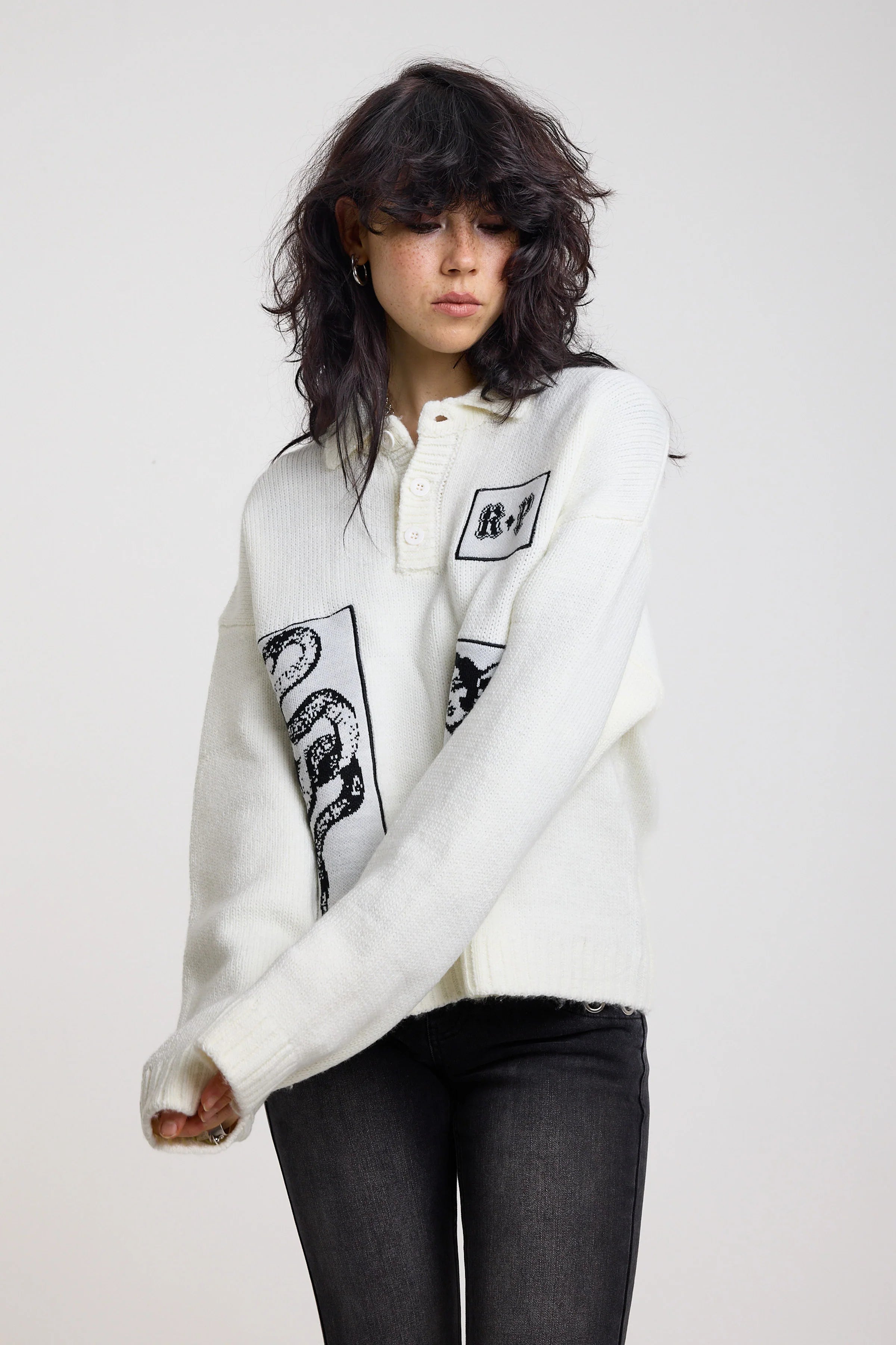 THE POST RUGBY APPLIQUÉ KNIT JUMPER  - VIA THE RAGGED PRIEST | Only €98 | NOW AVAILABLE TO SHOP at IAMINHATELOVE 