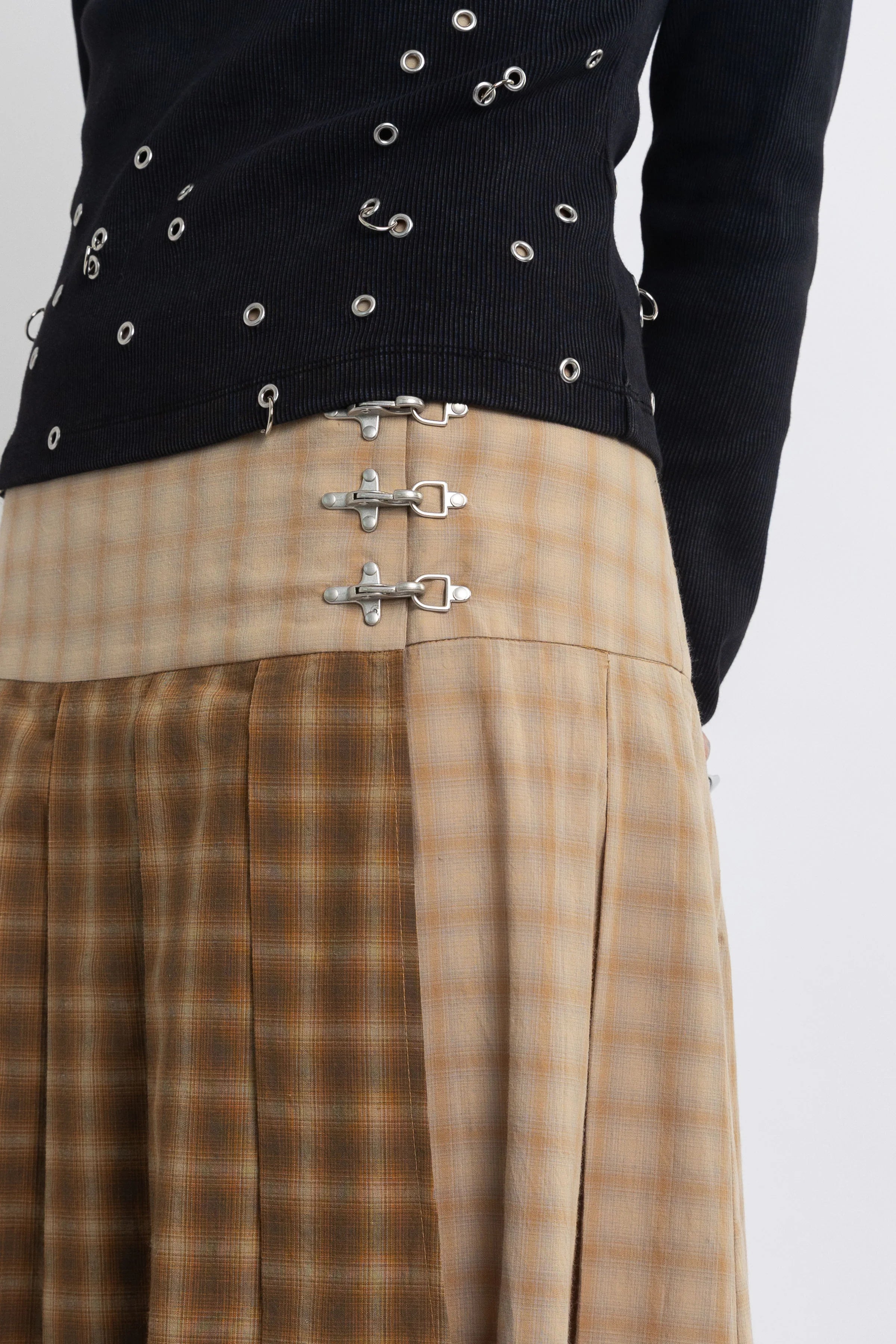 THE PULL SPLICED CHECK KILT MIDI SKIRT  - VIA THE RAGGED PRIEST | Only €97 | NOW AVAILABLE TO SHOP at IAMINHATELOVE 