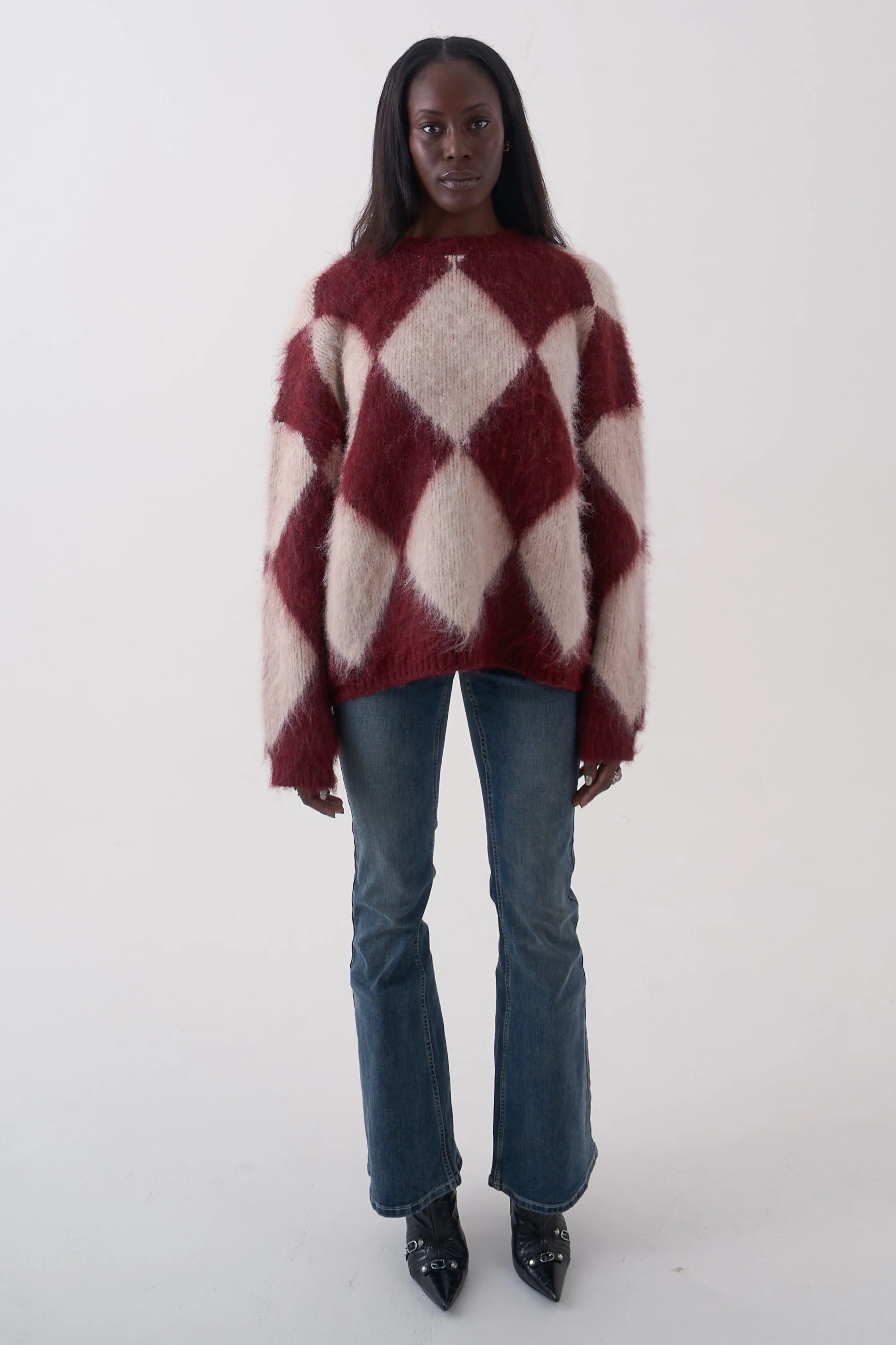 THE ROOK OVERSIZED DIAMOND KNIT  - VIA THE RAGGED PRIEST | Only €105 | NOW AVAILABLE TO SHOP at IAMINHATELOVE 