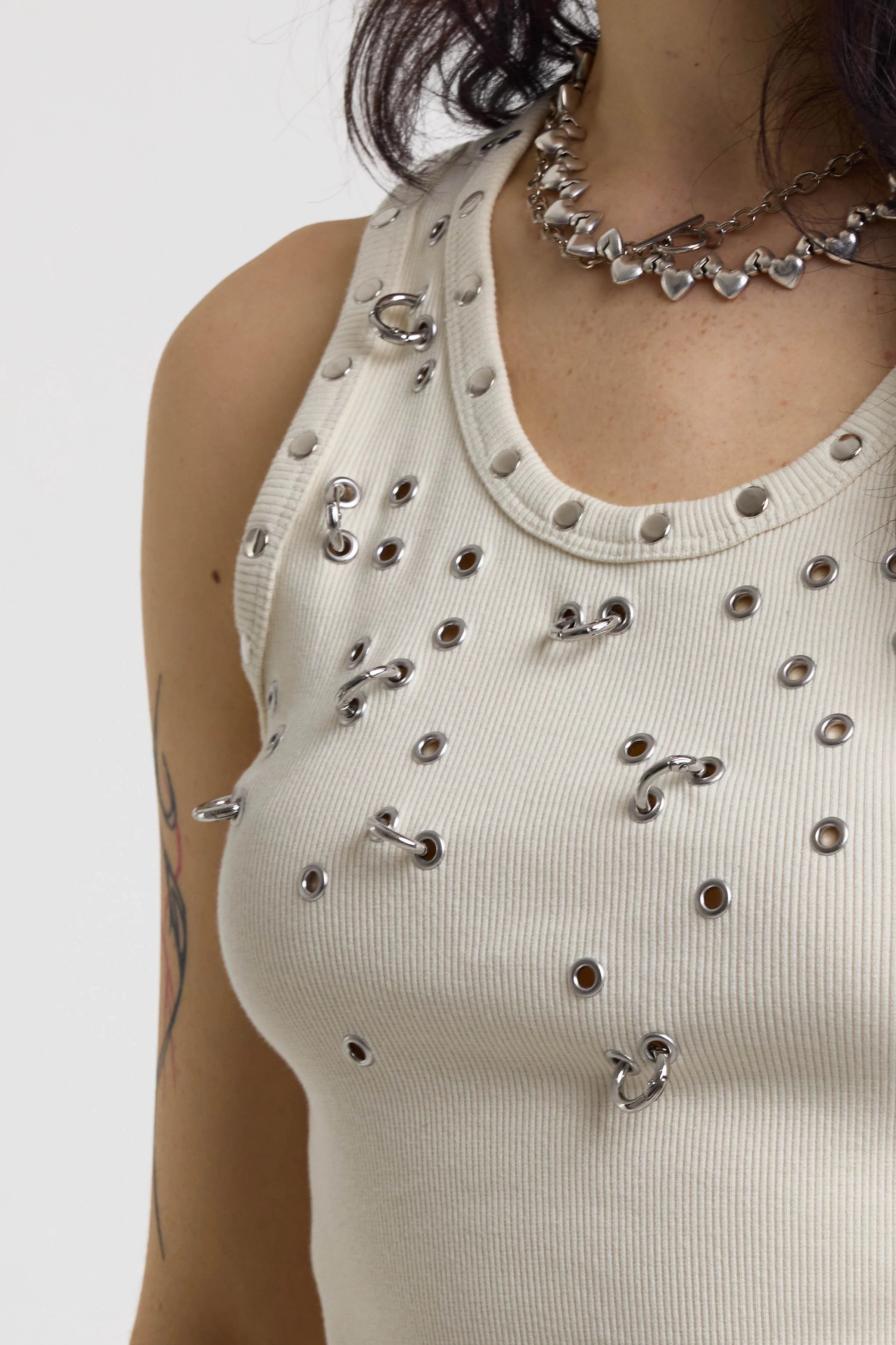 THE SCATTER PIERCING EYELET TANK TOP  - VIA THE RAGGED PRIEST | Only €52 | NOW AVAILABLE TO SHOP at IAMINHATELOVE 