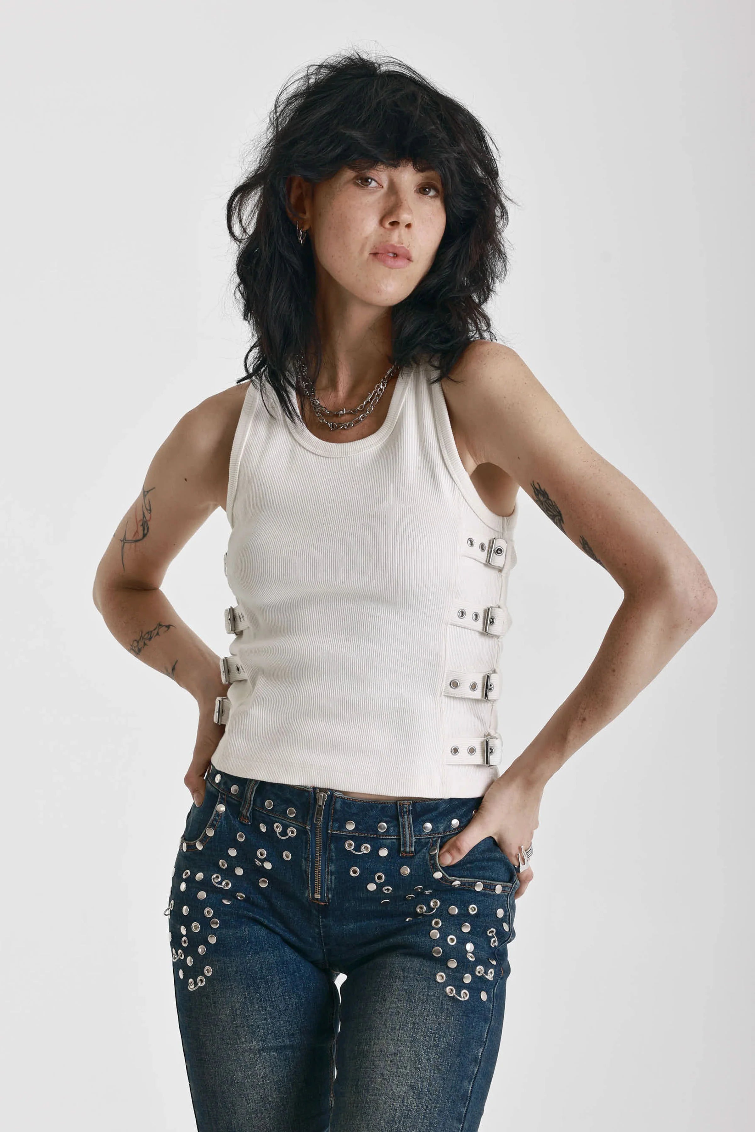 THE STRAIGHT BUCKLE STRAP TANK TOP  - VIA THE RAGGED PRIEST | Only €68 | NOW AVAILABLE TO SHOP at IAMINHATELOVE 