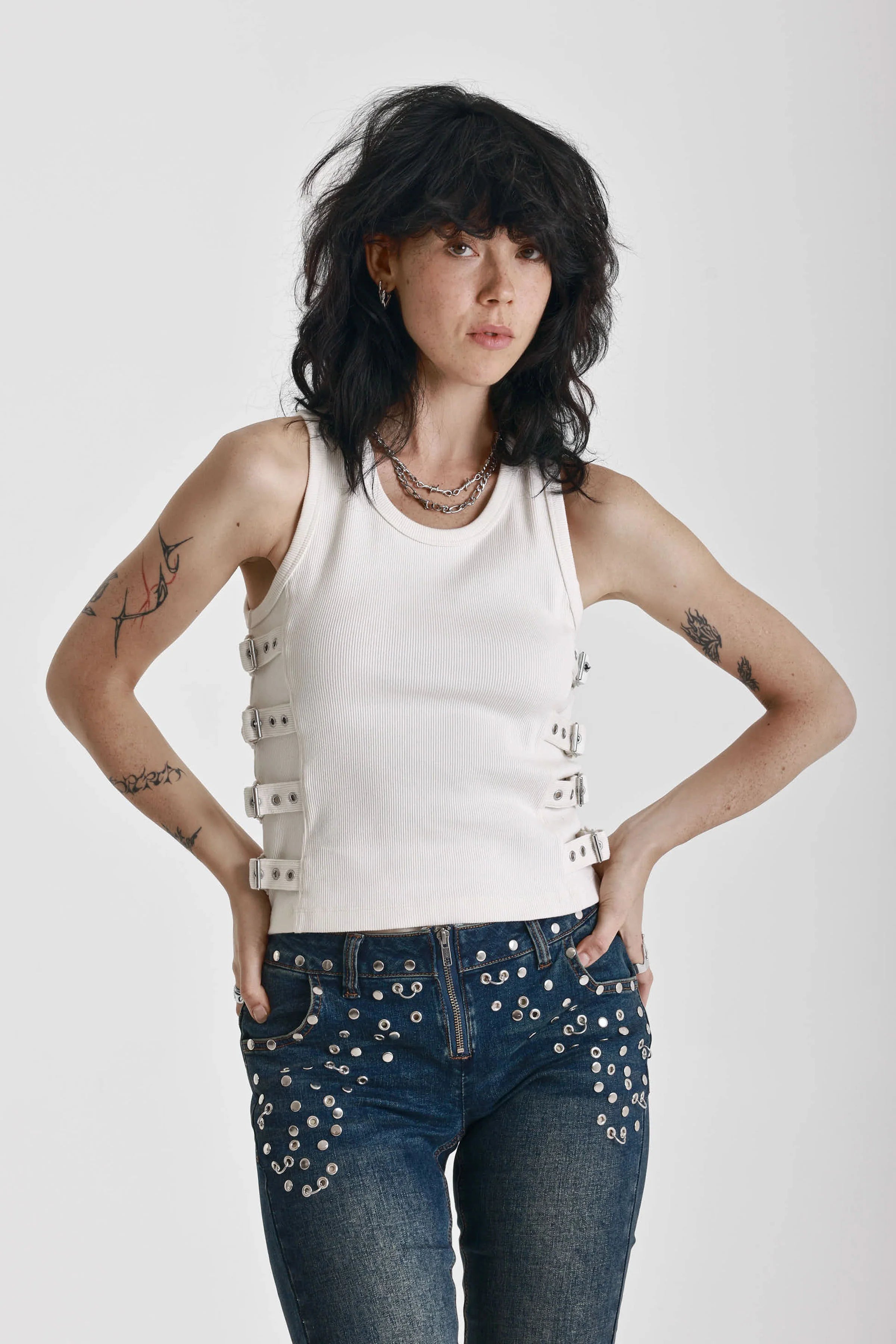 THE STRAIGHT BUCKLE STRAP TANK TOP  - VIA THE RAGGED PRIEST | Only €68 | NOW AVAILABLE TO SHOP at IAMINHATELOVE 