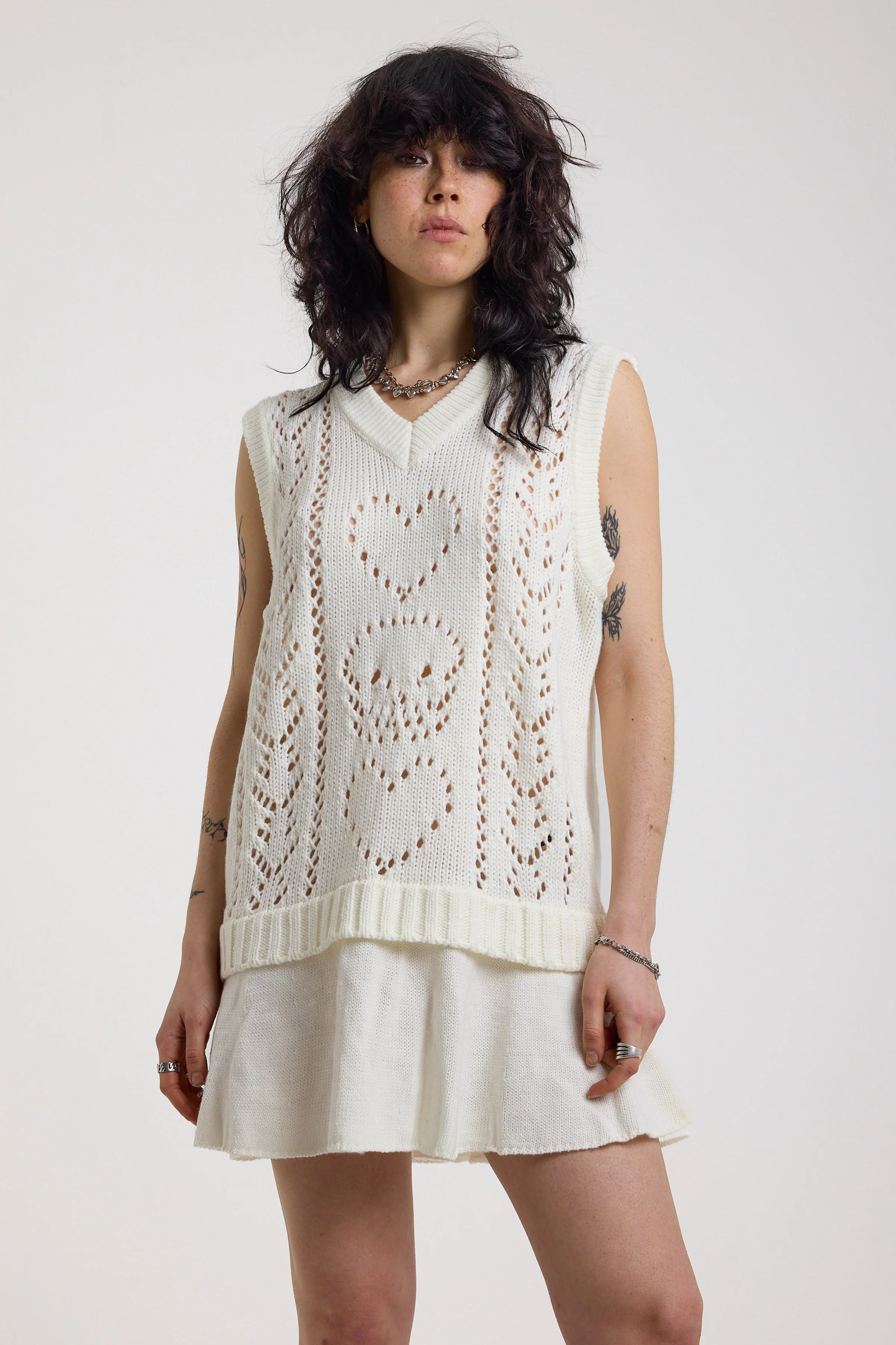 THE TENDER SKULL POINTELLE KNIT MINI DRESS  - VIA THE RAGGED PRIEST | Only €74 | NOW AVAILABLE TO SHOP at IAMINHATELOVE 