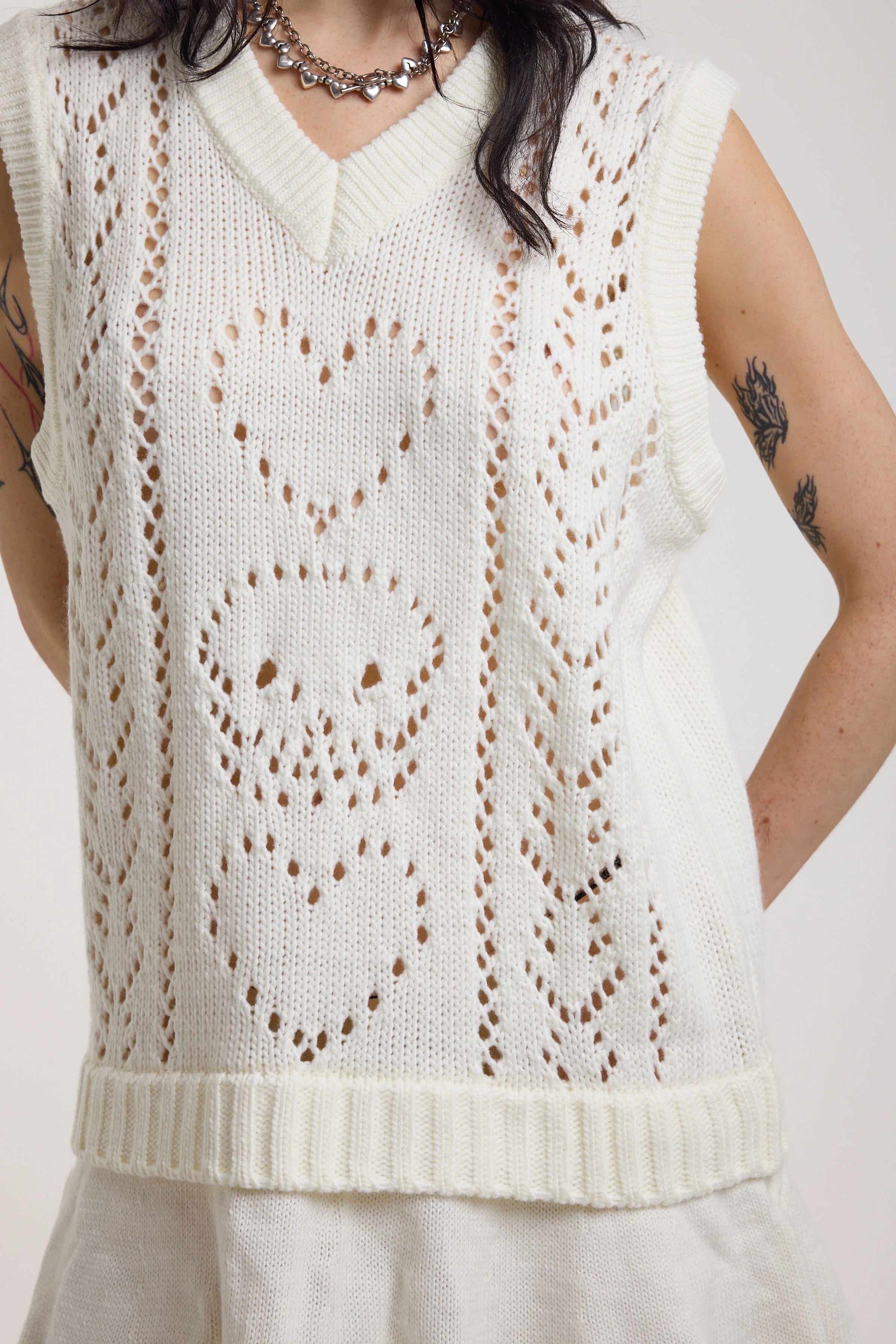 THE TENDER SKULL POINTELLE KNIT MINI DRESS  - VIA THE RAGGED PRIEST | Only €74 | NOW AVAILABLE TO SHOP at IAMINHATELOVE 