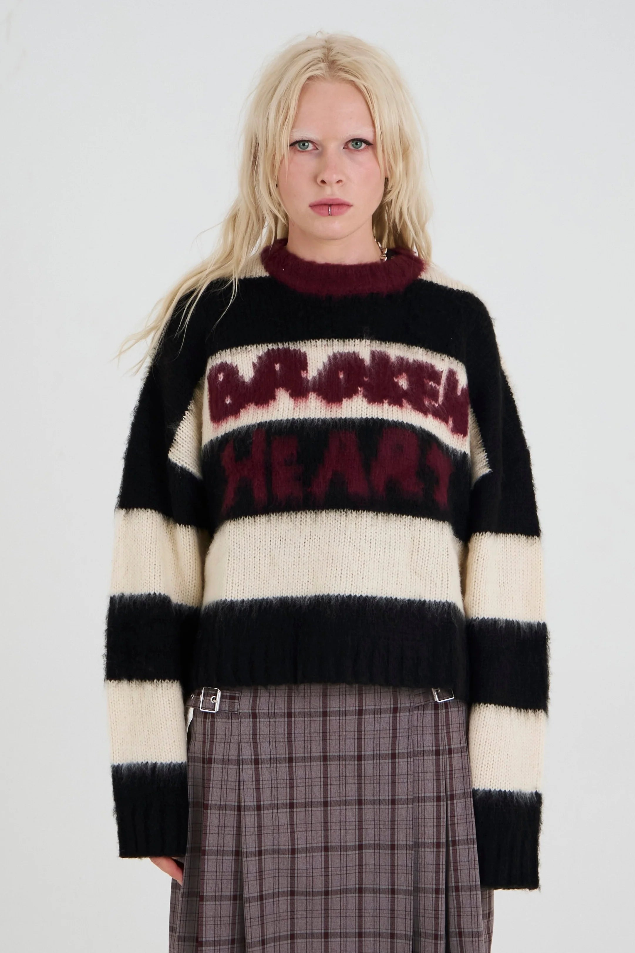 THE TRAGIC STRIPE GRAPHIC KNIT  - VIA THE RAGGED PRIEST | Only €86 | NOW AVAILABLE TO SHOP at IAMINHATELOVE 