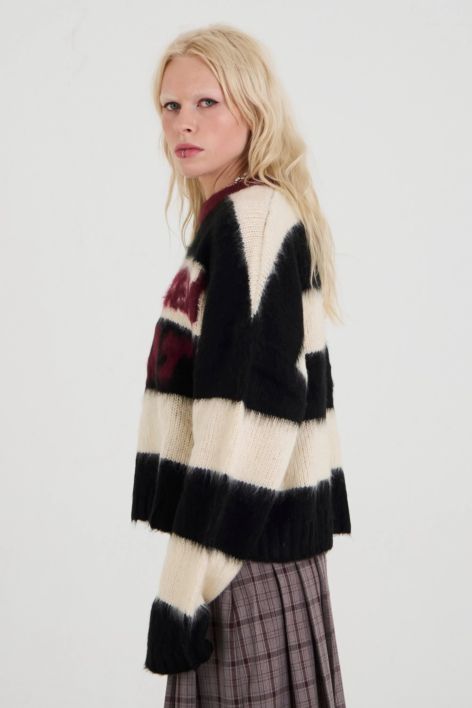 THE TRAGIC STRIPE GRAPHIC KNIT  - VIA THE RAGGED PRIEST | Only €86 | NOW AVAILABLE TO SHOP at IAMINHATELOVE 