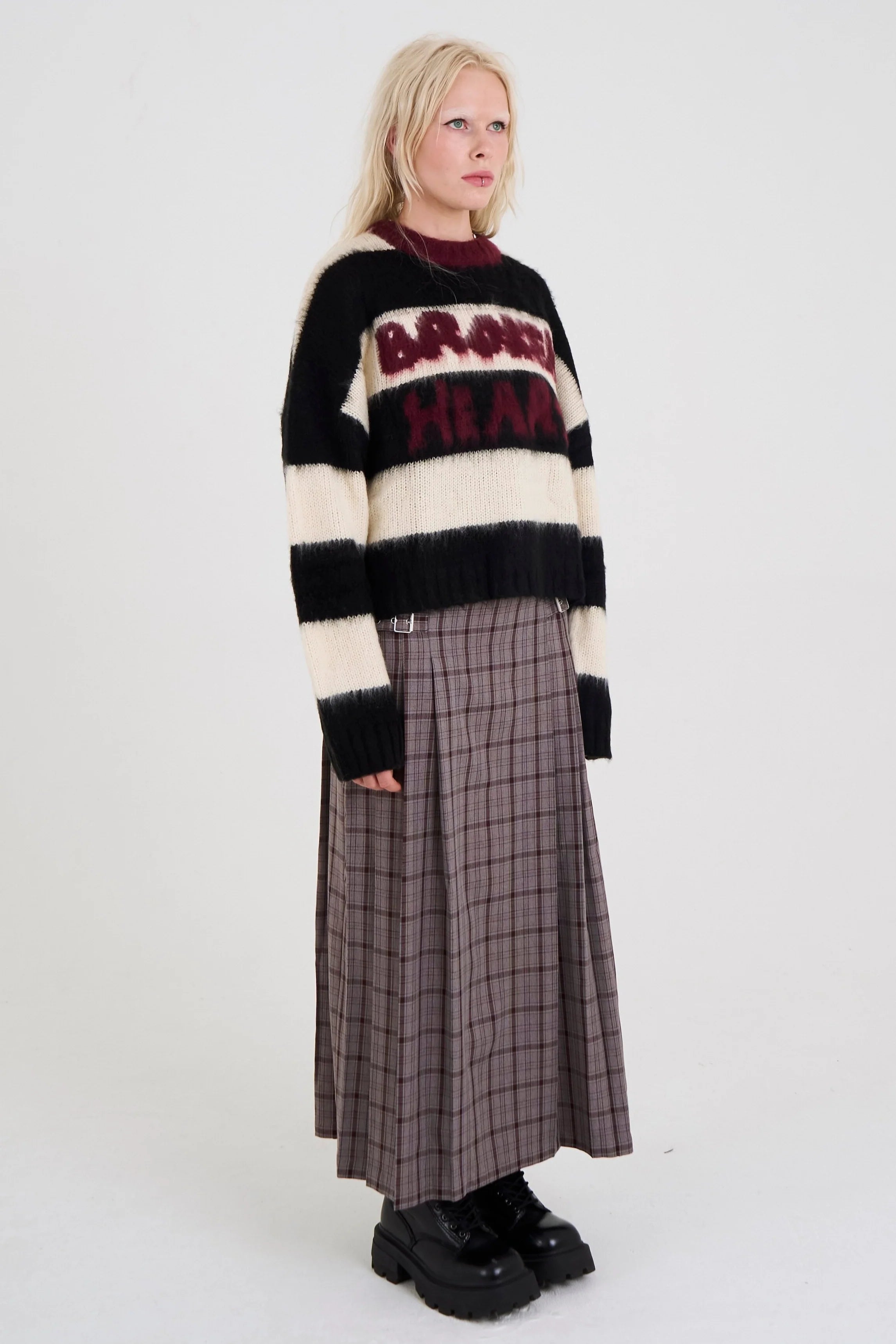 THE TRAGIC STRIPE GRAPHIC KNIT  - VIA THE RAGGED PRIEST | Only €86 | NOW AVAILABLE TO SHOP at IAMINHATELOVE 
