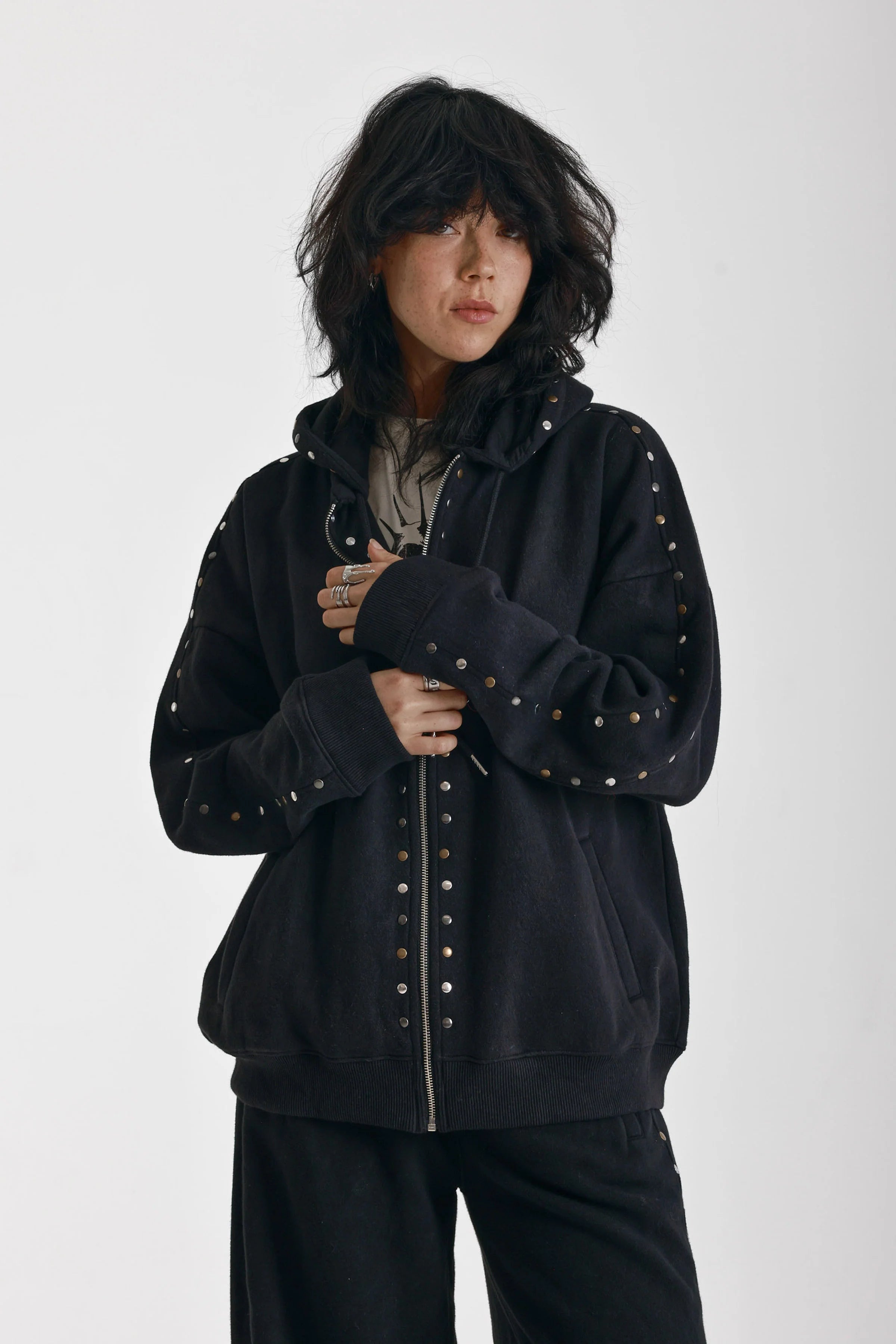 THE VEGAS OVERSIZED STUDDED HOODIE  - VIA THE RAGGED PRIEST | Only €125 | NOW AVAILABLE TO SHOP at IAMINHATELOVE 
