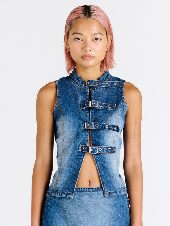 REIGN BUCKLE DENIM TOP - EXCLUSIVE Denim from THE RAGGED PRIEST - Just €69! SHOP NOW AT IAMINHATELOVE BOTH IN STORE FOR CYPRUS AND ONLINE WORLDWIDE @ IAMINHATELOVE.COM