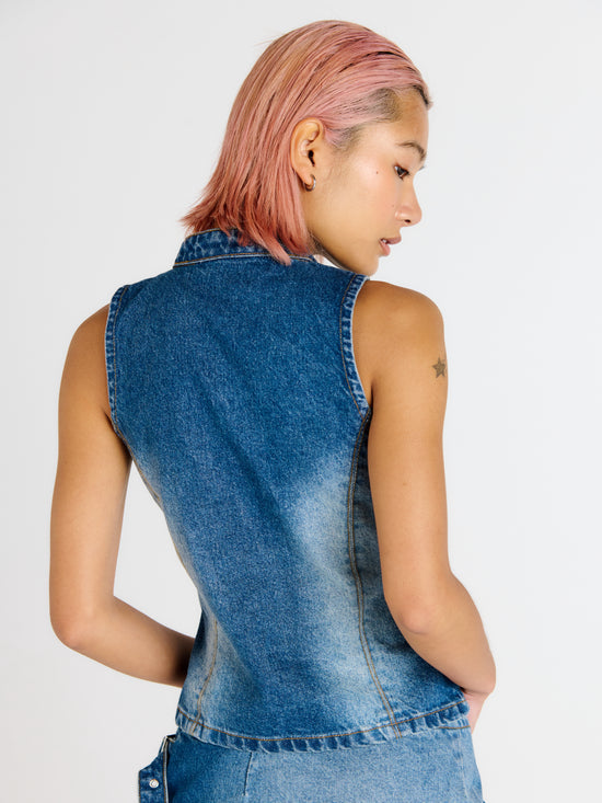 REIGN BUCKLE DENIM TOP  - VIA THE RAGGED PRIEST | Only €55 | NOW AVAILABLE TO SHOP at IAMINHATELOVE