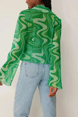 THE 90'S RUFFLE DETAILED SHEER CARDI BLOUSE - EXCLUSIVE Tops from NA-KD - Just $30! SHOP NOW AT IAMINHATELOVE BOTH IN STORE FOR CYPRUS AND ONLINE WORLDWIDE