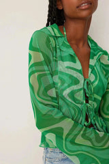 THE 90'S RUFFLE DETAILED SHEER CARDI BLOUSE - EXCLUSIVE Tops from NA-KD - Just $30! SHOP NOW AT IAMINHATELOVE BOTH IN STORE FOR CYPRUS AND ONLINE WORLDWIDE