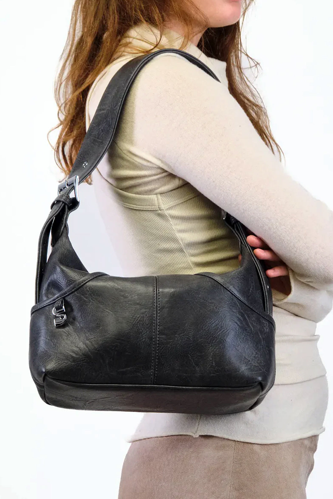 THE JOAN SHOULDER BAG - GRAVEL  - VIA SILFEN STUDIO | Only €79 | NOW AVAILABLE TO SHOP at IAMINHATELOVE 