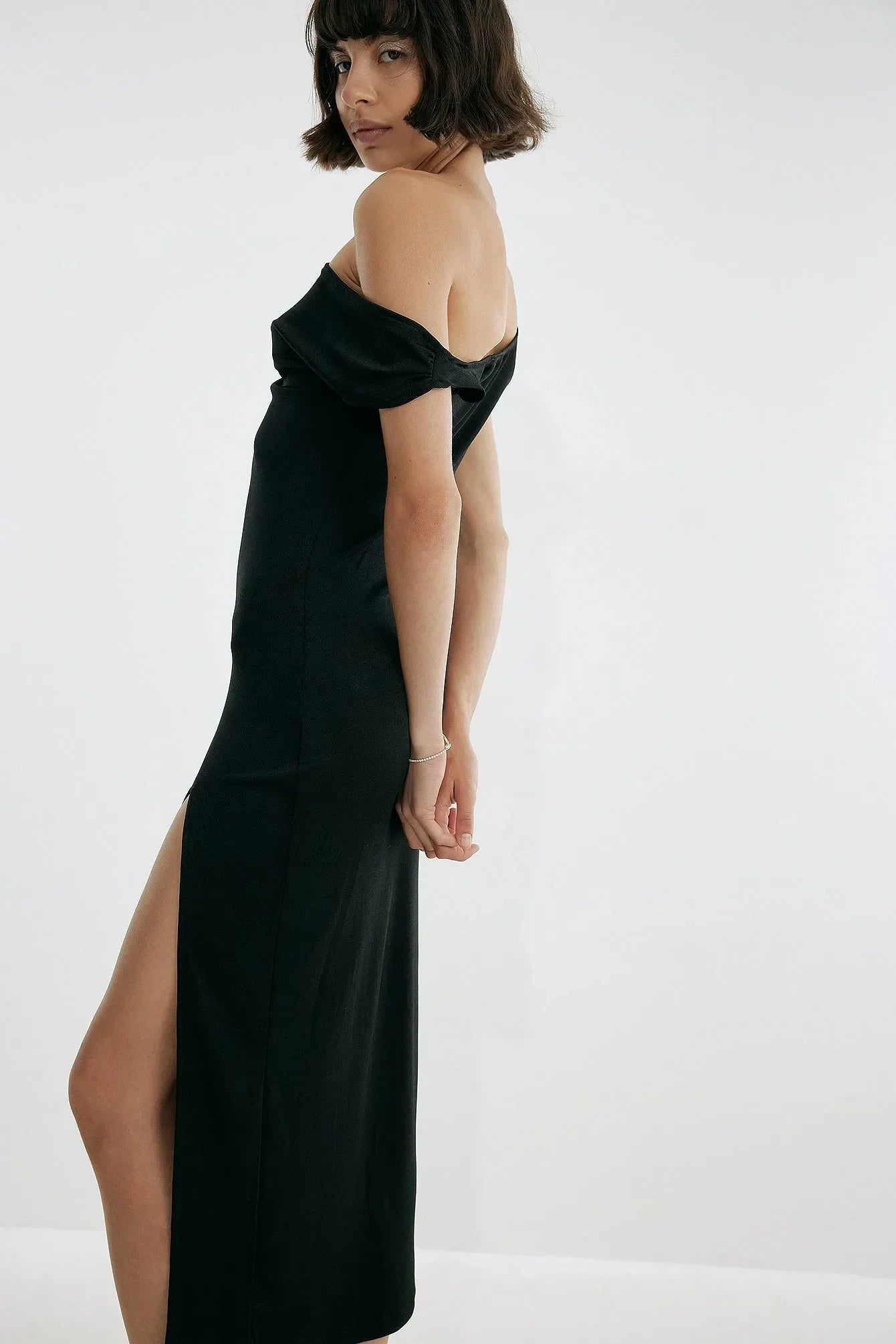 SLIP SHOULDER HIGH SLIT PARTY DRESS - EXCLUSIVE Dresses from NA-KD - Just $75.00! SHOP NOW AT IAMINHATELOVE BOTH IN STORE FOR CYPRUS AND ONLINE WORLDWIDE
