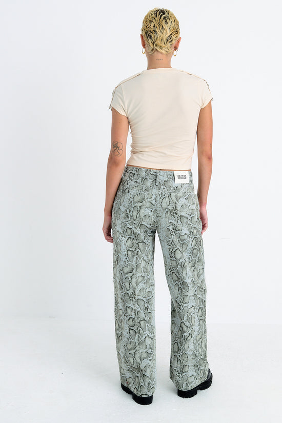 THE RELEASE DENIM - GREEN SNAKE WASH  - VIA THE RAGGED PRIEST | Only €87 | NOW AVAILABLE TO SHOP at IAMINHATELOVE