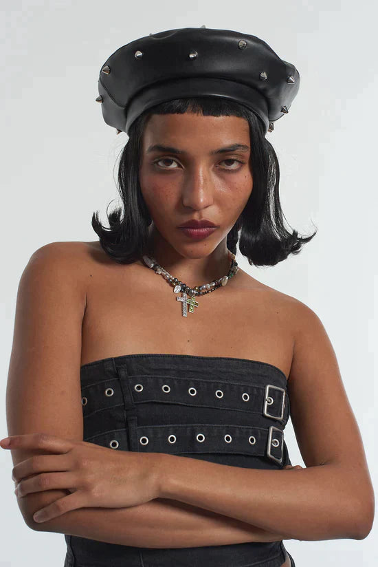 TRINITY STUDDED BERET - EXCLUSIVE Hats from IAMINHATELOVE - Just €48! SHOP NOW AT IAMINHATELOVE BOTH IN STORE FOR CYPRUS AND ONLINE WORLDWIDE @ IAMINHATELOVE.COM