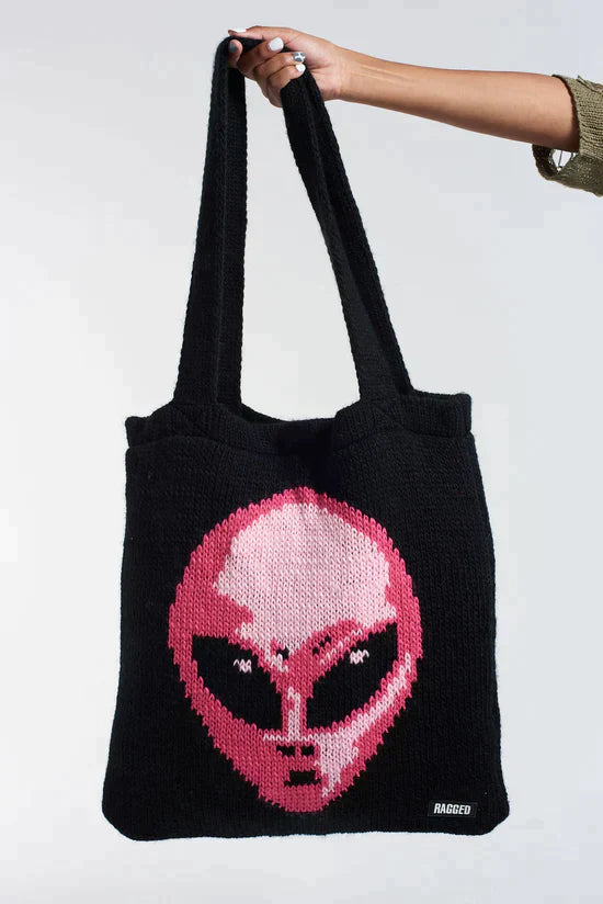 ALIEN KNITTED TOTE BAG - EXCLUSIVE Bags from THE RAGGED PRIEST - Just $53.00! SHOP NOW AT IAMINHATELOVE BOTH IN STORE FOR CYPRUS AND ONLINE WORLDWIDE