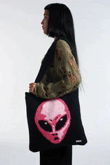 ALIEN KNITTED TOTE BAG - EXCLUSIVE Bags from THE RAGGED PRIEST - Just $53.00! SHOP NOW AT IAMINHATELOVE BOTH IN STORE FOR CYPRUS AND ONLINE WORLDWIDE