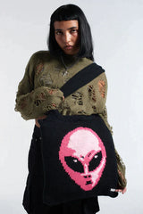 ALIEN KNITTED TOTE BAG - EXCLUSIVE Bags from THE RAGGED PRIEST - Just $53.00! SHOP NOW AT IAMINHATELOVE BOTH IN STORE FOR CYPRUS AND ONLINE WORLDWIDE