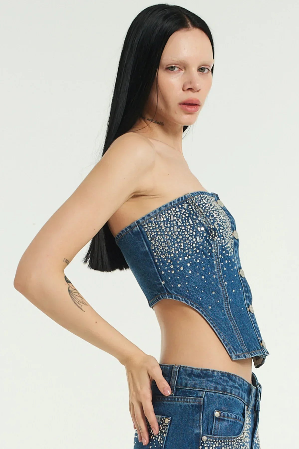 THE GENIE DENIM CORSET TOP - EXCLUSIVE Tops from MILK.IT - Just $66.00! SHOP NOW AT IAMINHATELOVE BOTH IN STORE FOR CYPRUS AND ONLINE WORLDWIDE