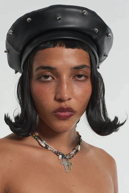 TRINITY STUDDED BERET - EXCLUSIVE Hats from IAMINHATELOVE - Just $48.00! SHOP NOW AT IAMINHATELOVE BOTH IN STORE FOR CYPRUS AND ONLINE WORLDWIDE