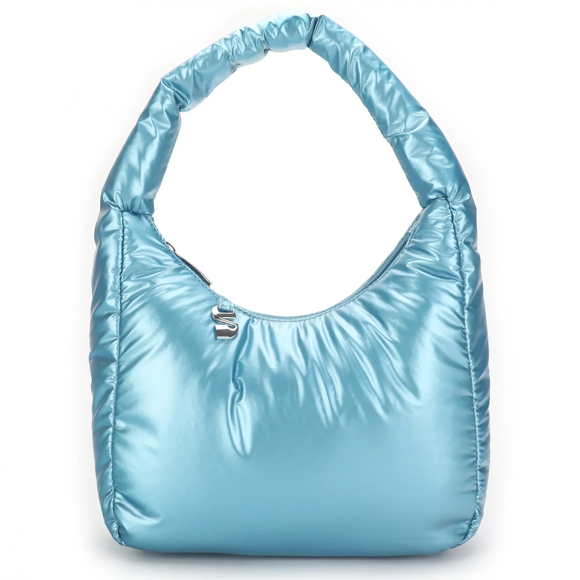 THE SOFIA PADDED MINI SHOULDER BAG - SHINY BLUE  - VIA SILFEN | Only €62 | NOW AVAILABLE TO SHOP at IAMINHATELOVE