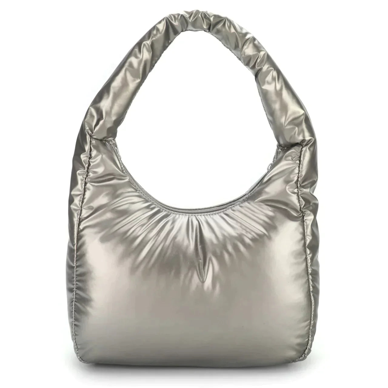 THE SOFIA PADDED MINI SHOULDER BAG - SILVER CHROME  - VIA SILFEN | Only €62 | NOW AVAILABLE TO SHOP at IAMINHATELOVE
