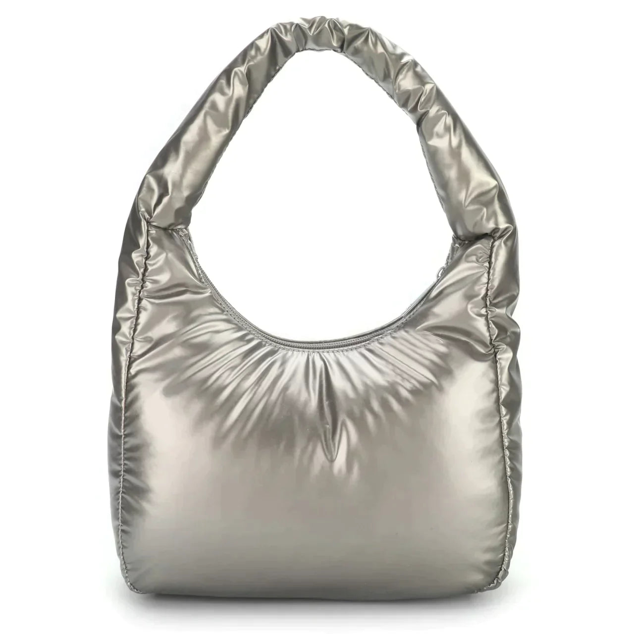 THE SOFIA PADDED MINI SHOULDER BAG - SILVER CHROME - EXCLUSIVE Bags from SILFEN - Just €62! SHOP NOW AT IAMINHATELOVE BOTH IN STORE FOR CYPRUS AND ONLINE WORLDWIDE @ IAMINHATELOVE.COM