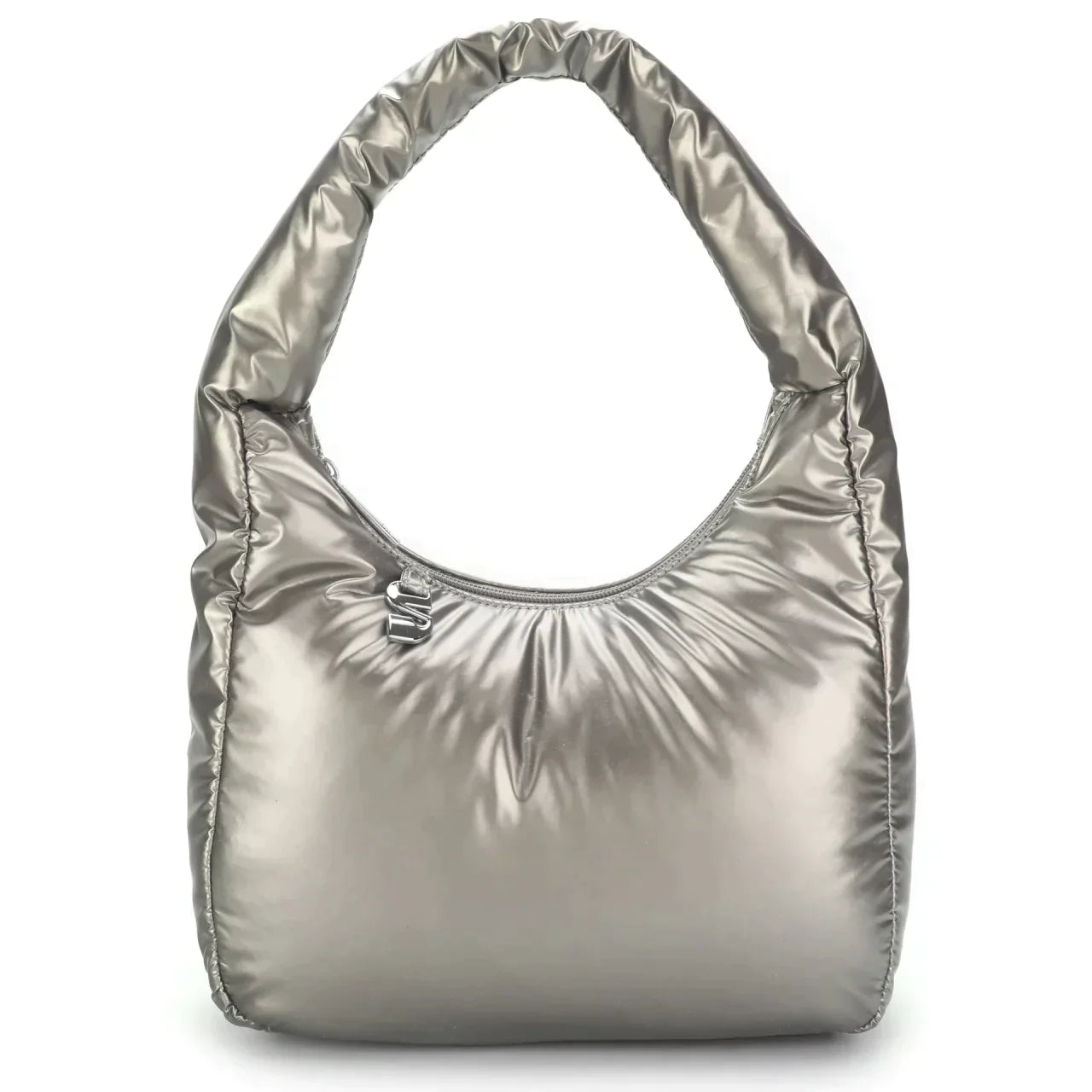 THE SOFIA PADDED MINI SHOULDER BAG - SILVER CHROME  - VIA SILFEN | Only €62 | NOW AVAILABLE TO SHOP at IAMINHATELOVE