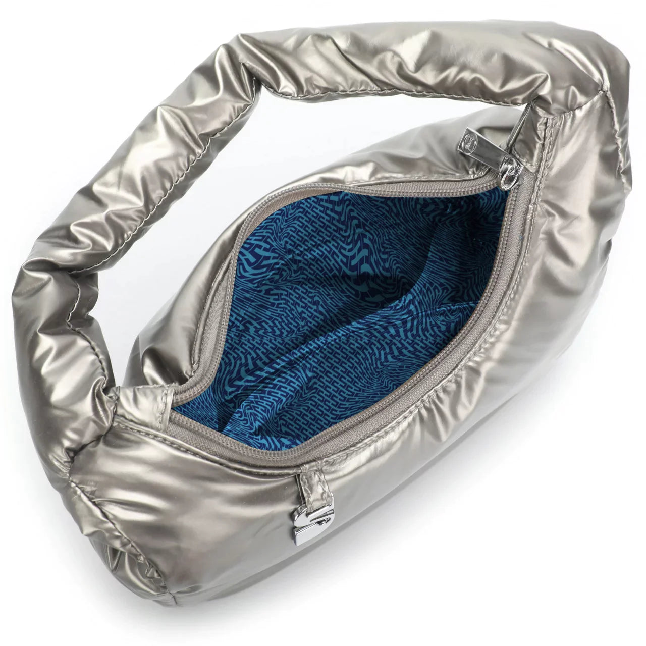 THE SOFIA PADDED MINI SHOULDER BAG - SILVER CHROME  - VIA SILFEN | Only €62 | NOW AVAILABLE TO SHOP at IAMINHATELOVE