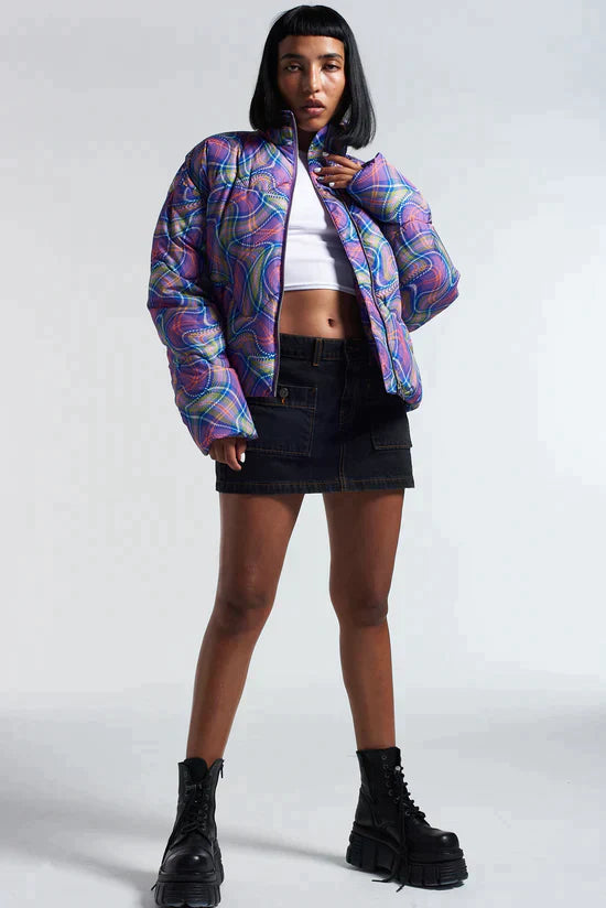 WARPED CROPPED PUFFER JACKET  - VIA THE RAGGED PRIEST | Only €99 | NOW AVAILABLE TO SHOP at IAMINHATELOVE