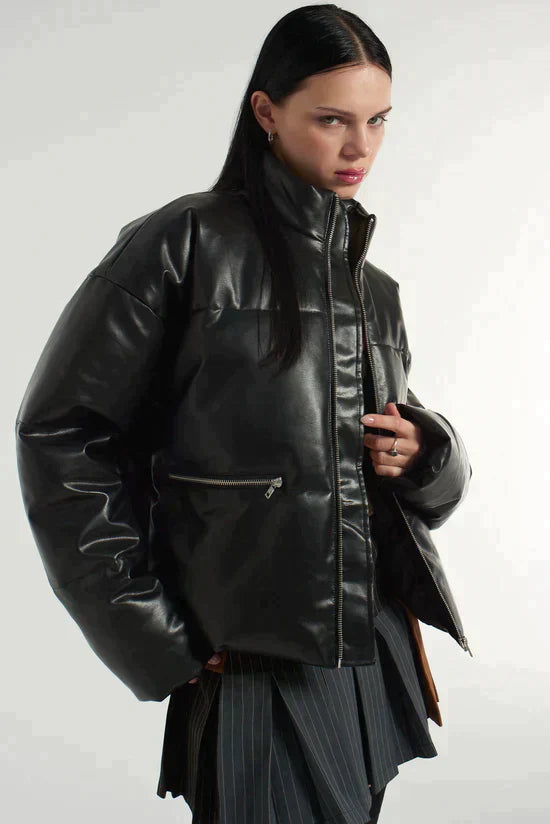 BOSS FAUX LEATHER PUFFER COAT - EXCLUSIVE Coats & Jackets from THE RAGGED PRIEST - Just $127.00! SHOP NOW AT IAMINHATELOVE BOTH IN STORE FOR CYPRUS AND ONLINE WORLDWIDE