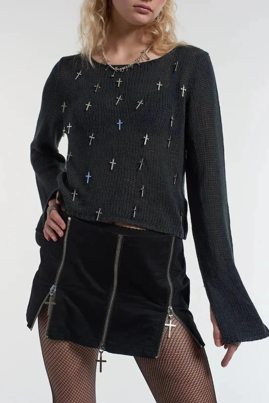 EXCLUSIVE - CHARMED CROSSES MINI SKIRT - EXCLUSIVE Mini Skirts from THE RAGGED PRIEST - Just $44.00! SHOP NOW AT IAMINHATELOVE BOTH IN STORE FOR CYPRUS AND ONLINE WORLDWIDE