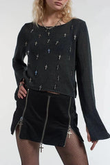 EXCLUSIVE - CHARMED CROSSES MINI SKIRT - EXCLUSIVE Mini Skirts from THE RAGGED PRIEST - Just $44.00! SHOP NOW AT IAMINHATELOVE BOTH IN STORE FOR CYPRUS AND ONLINE WORLDWIDE